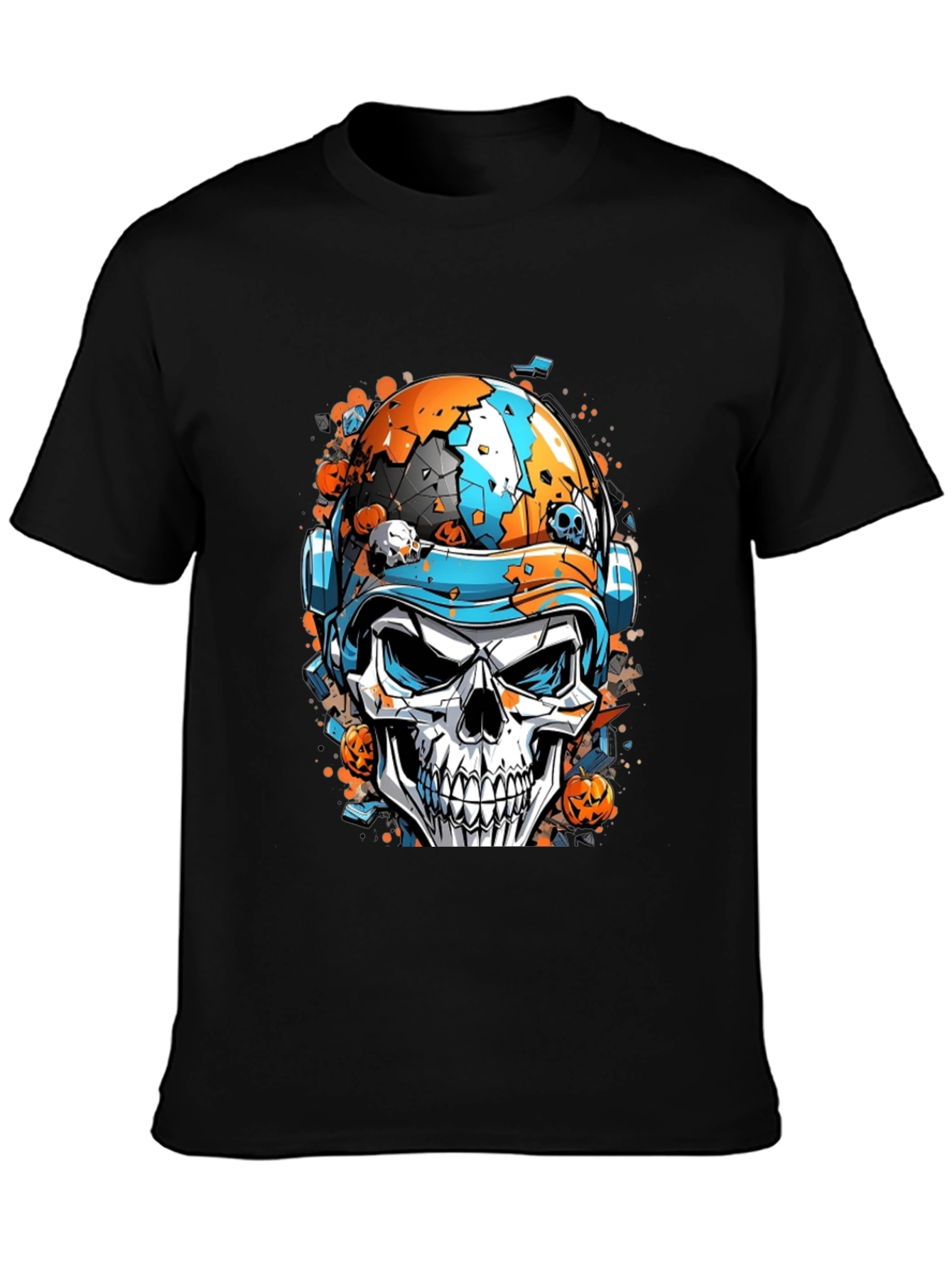 Skull Helmet Graphic Tee - Halloween Edition