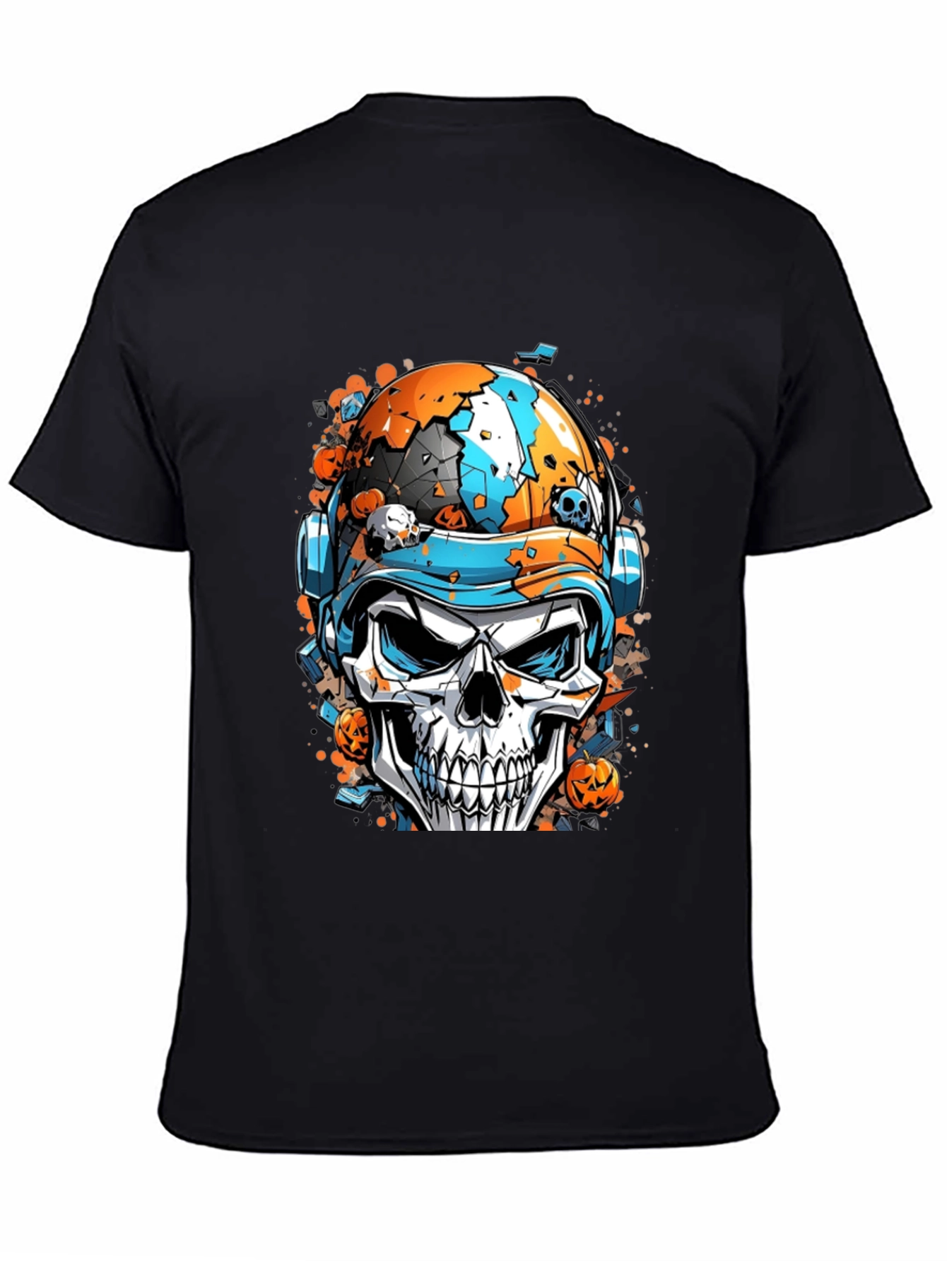 Skull Helmet Graphic Tee - Halloween Edition