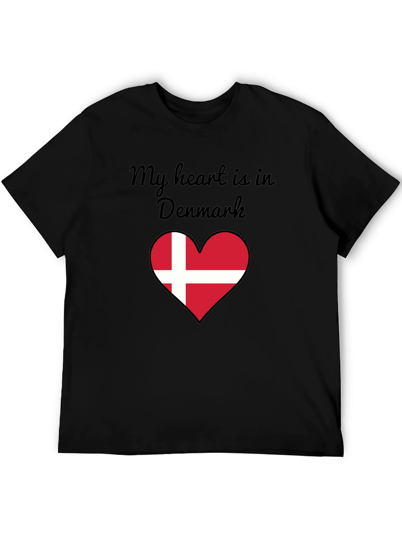 Denmark Heart Flag Graphic T-Shirt