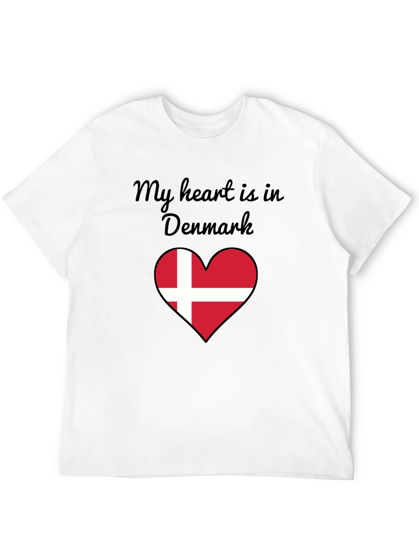 Denmark Heart Flag Graphic T-Shirt