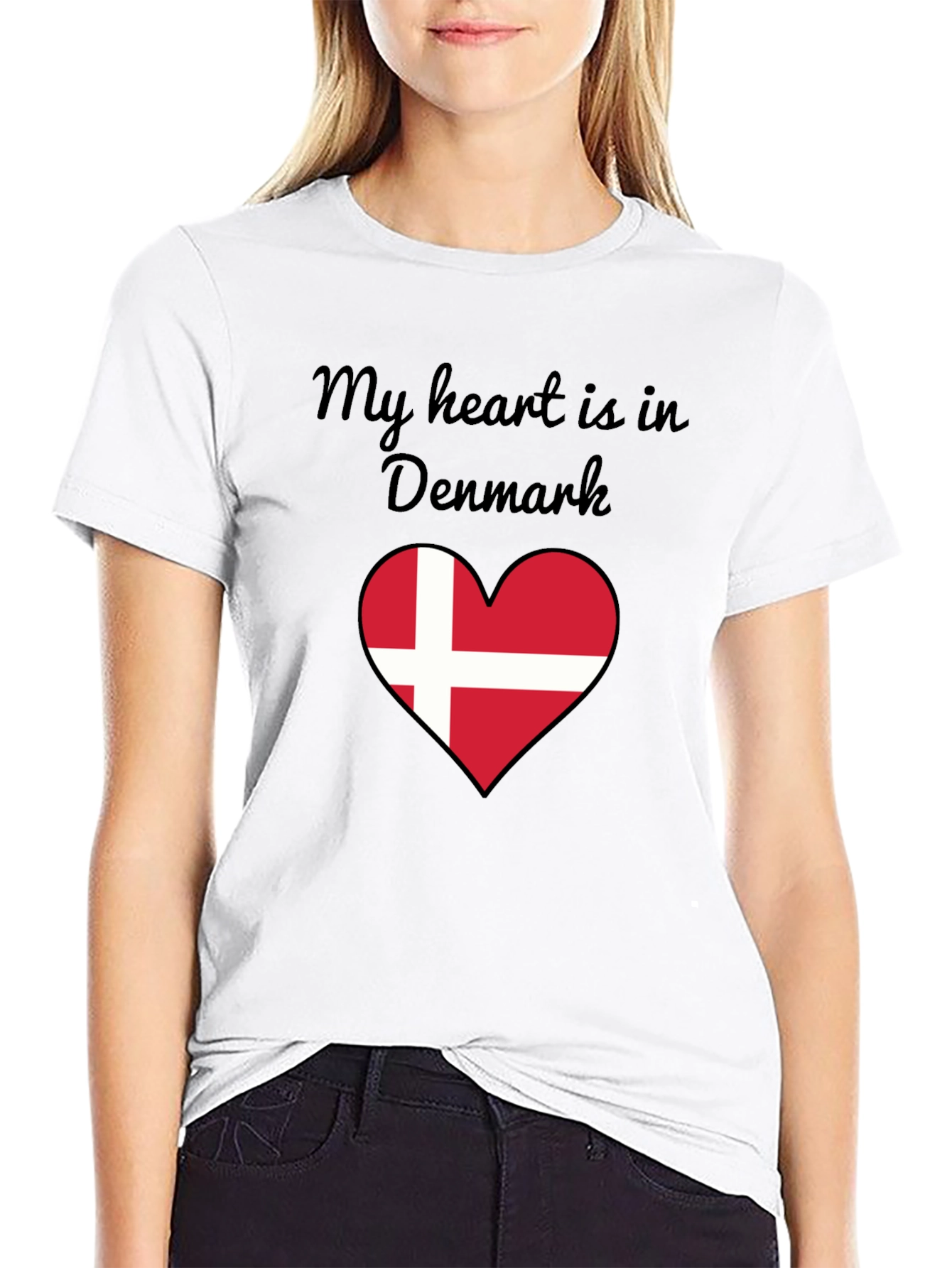Denmark Heart Flag Graphic T-Shirt