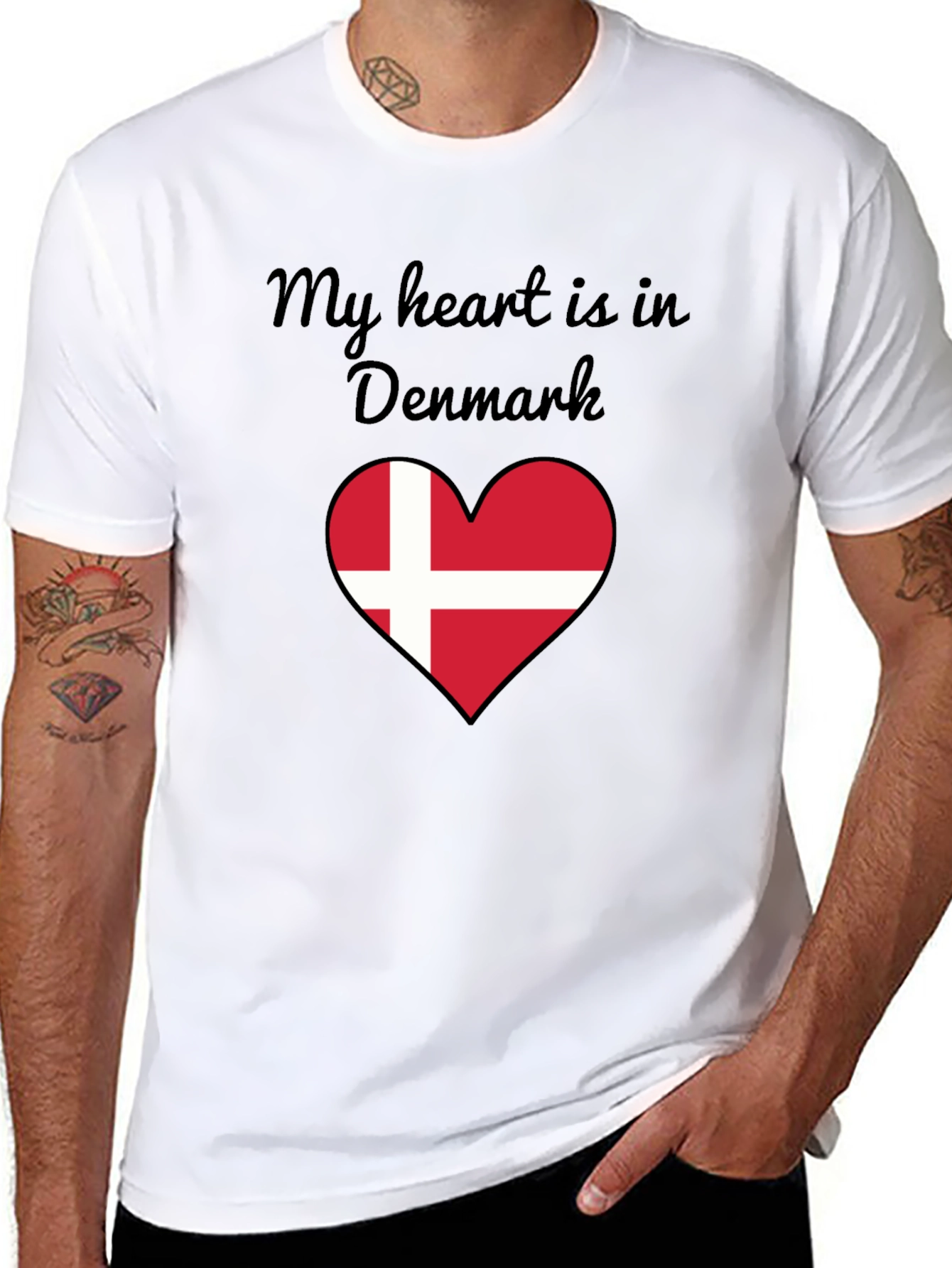 Denmark Heart Flag Graphic T-Shirt