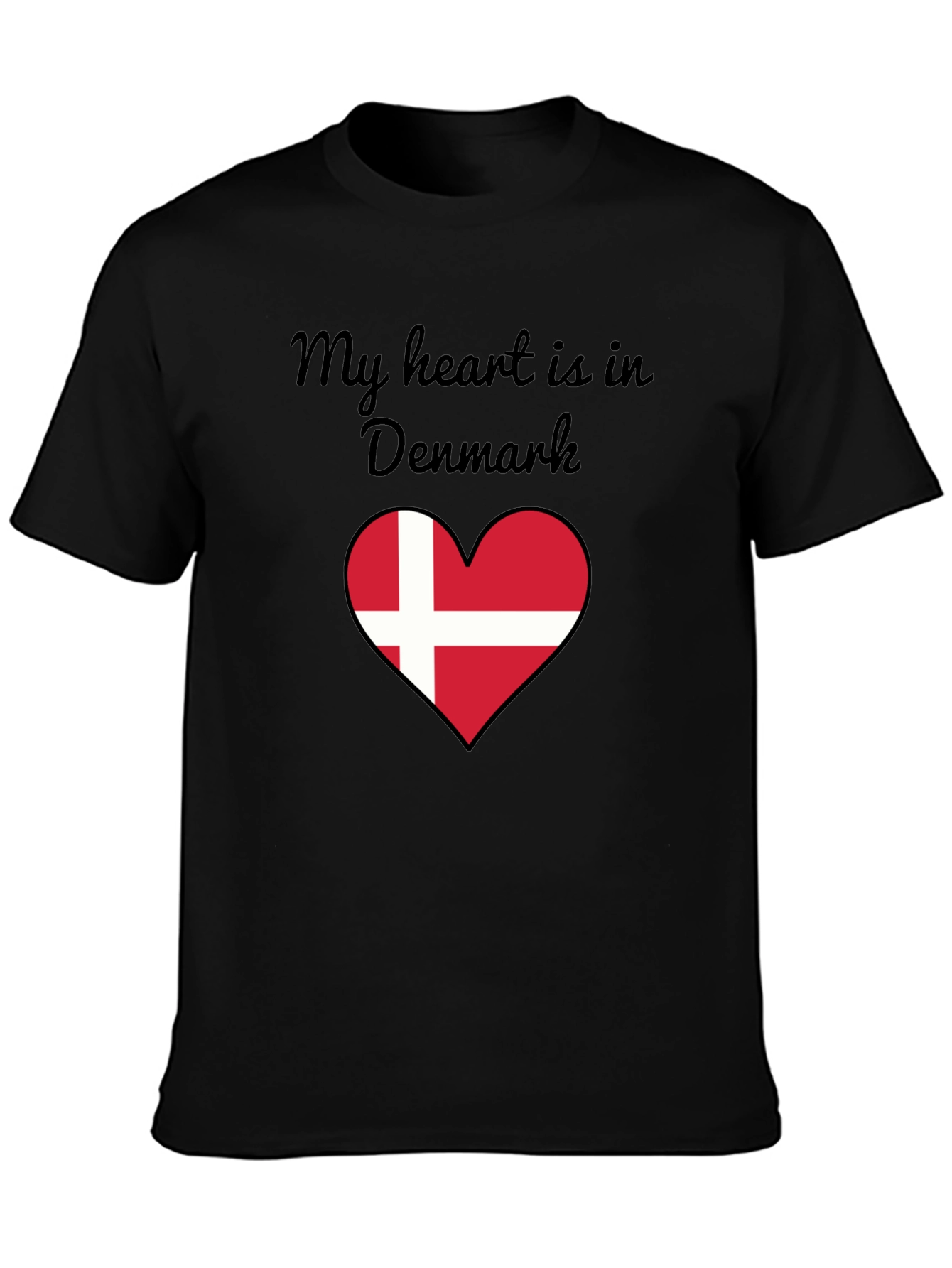 Denmark Heart Flag Graphic T-Shirt