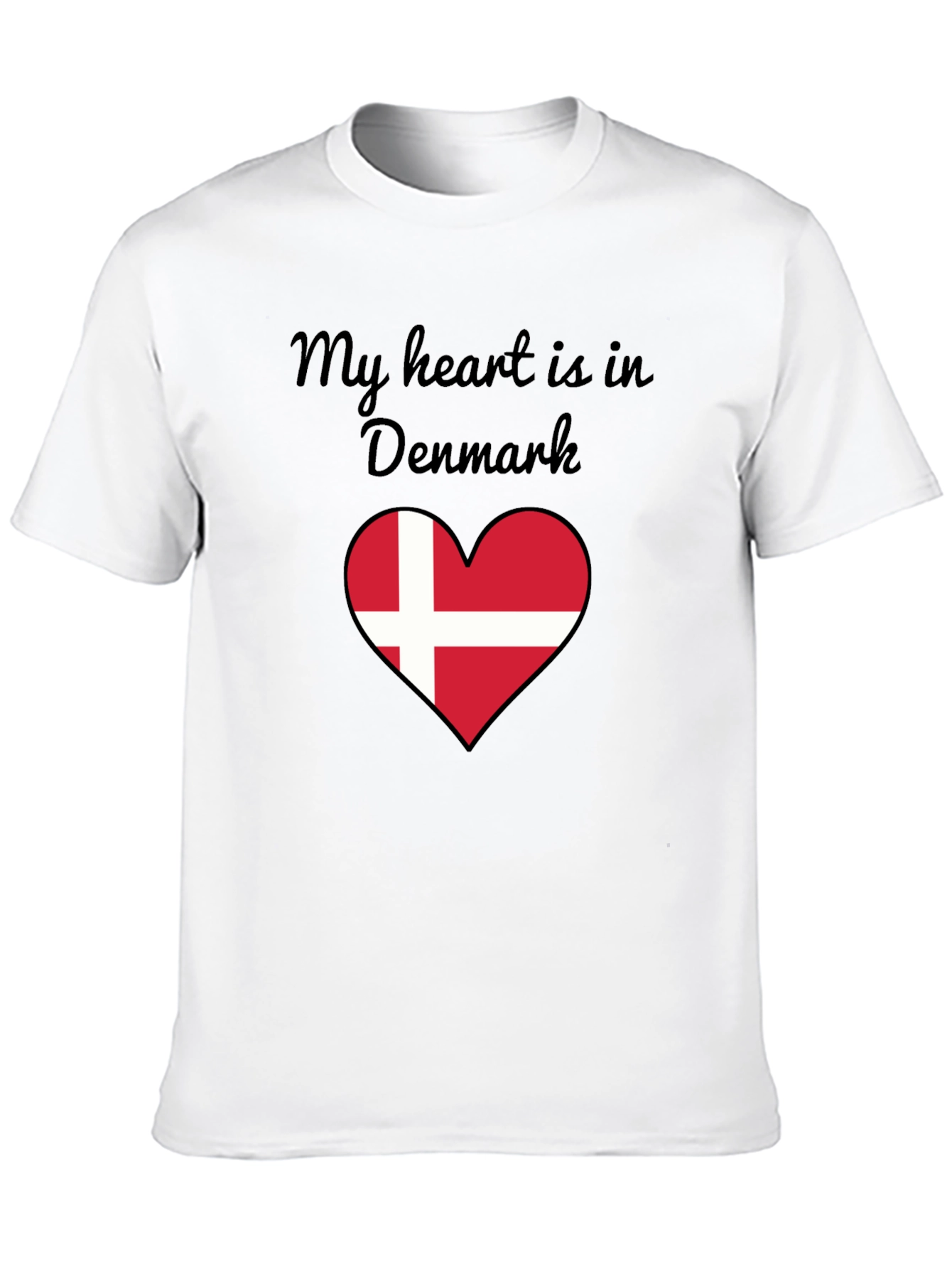 Denmark Heart Flag Graphic T-Shirt