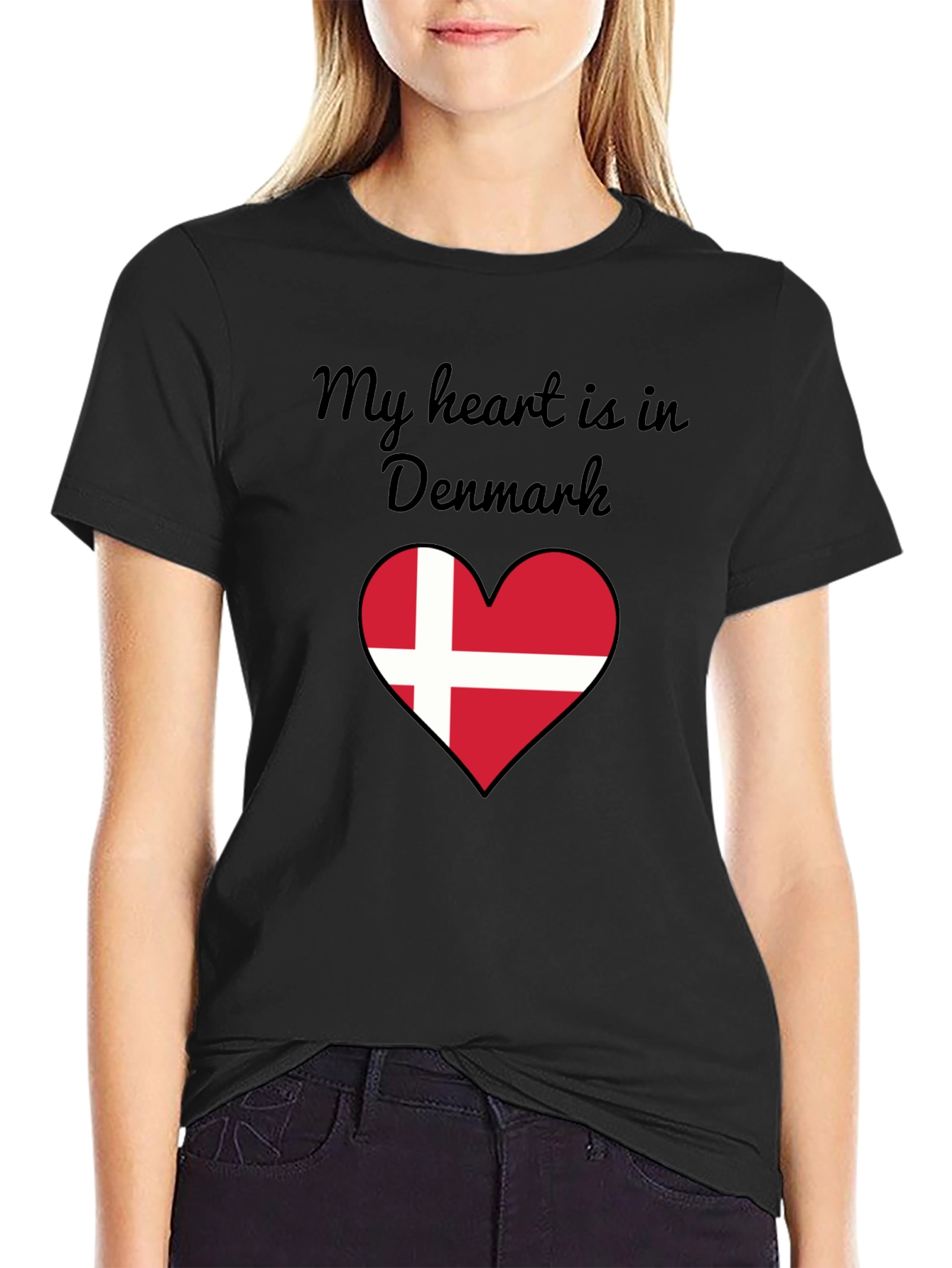 Denmark Heart Flag Graphic T-Shirt