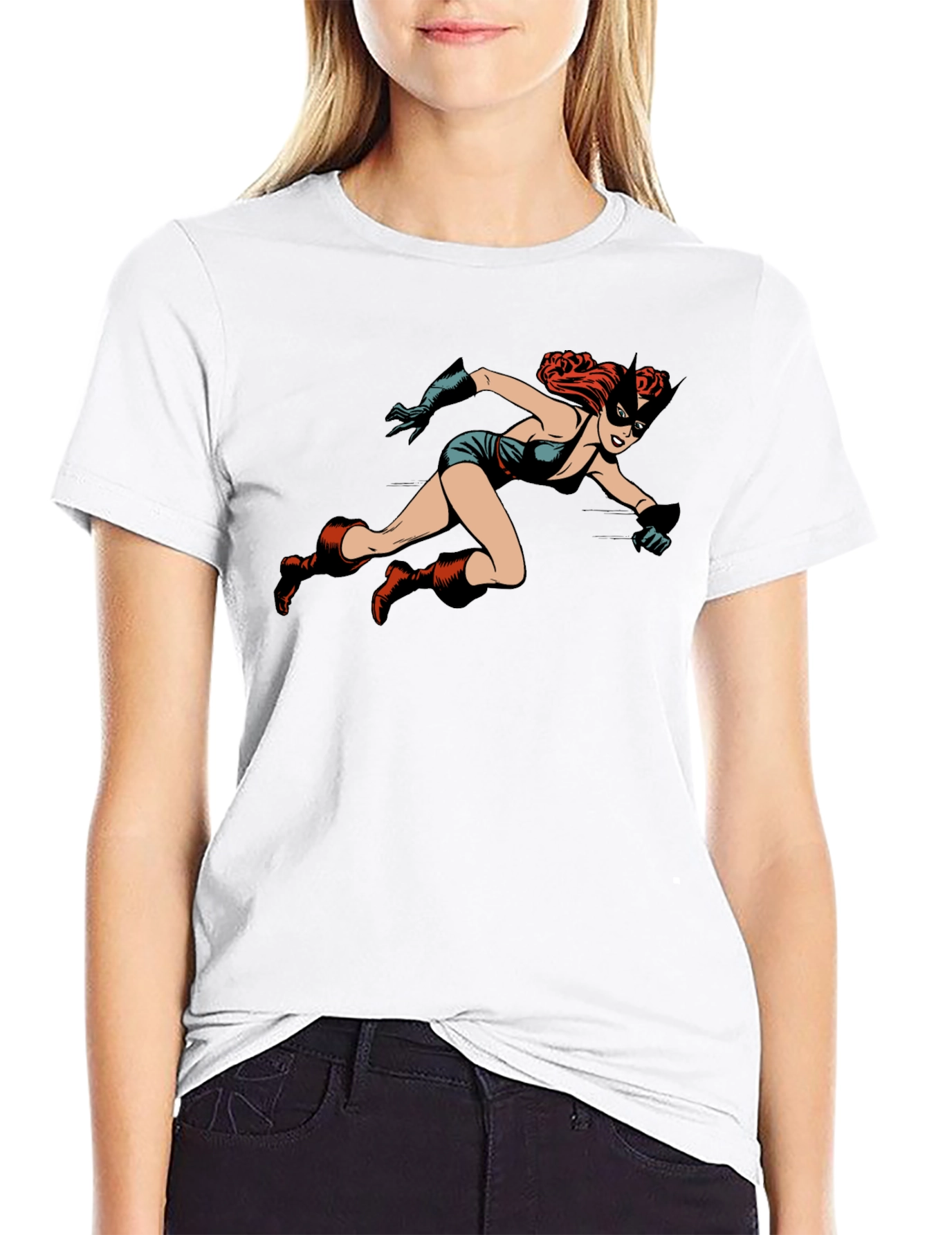 Retro Comic Book Heroine Graphic T-Shirt - Unisex