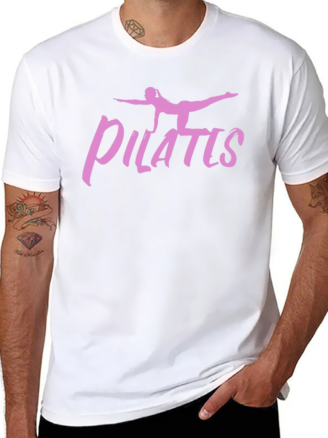 Pilates Pose Graphic Tee - Black