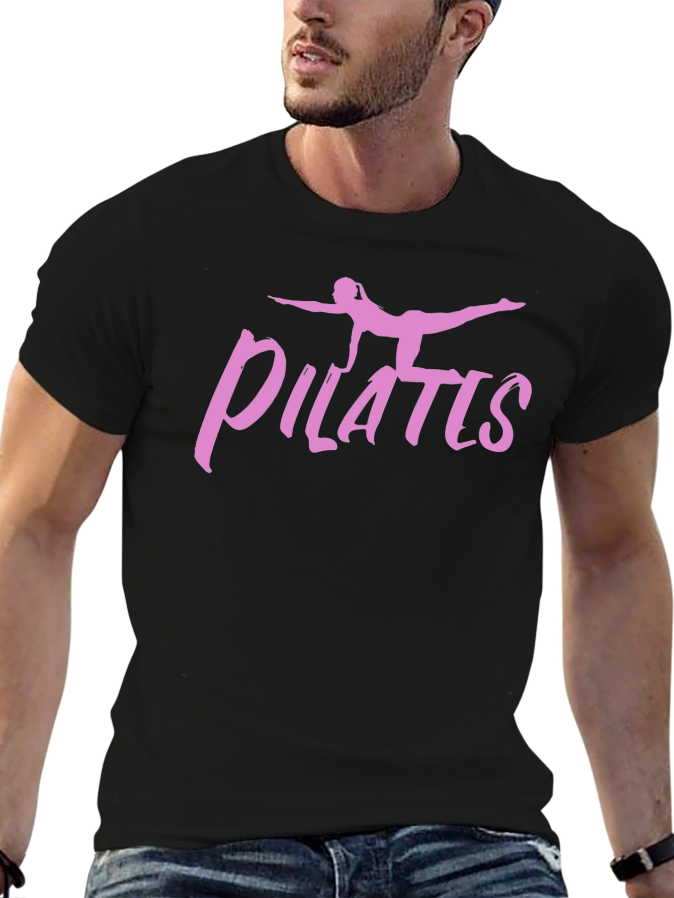 Pilates Pose Graphic Tee - Black