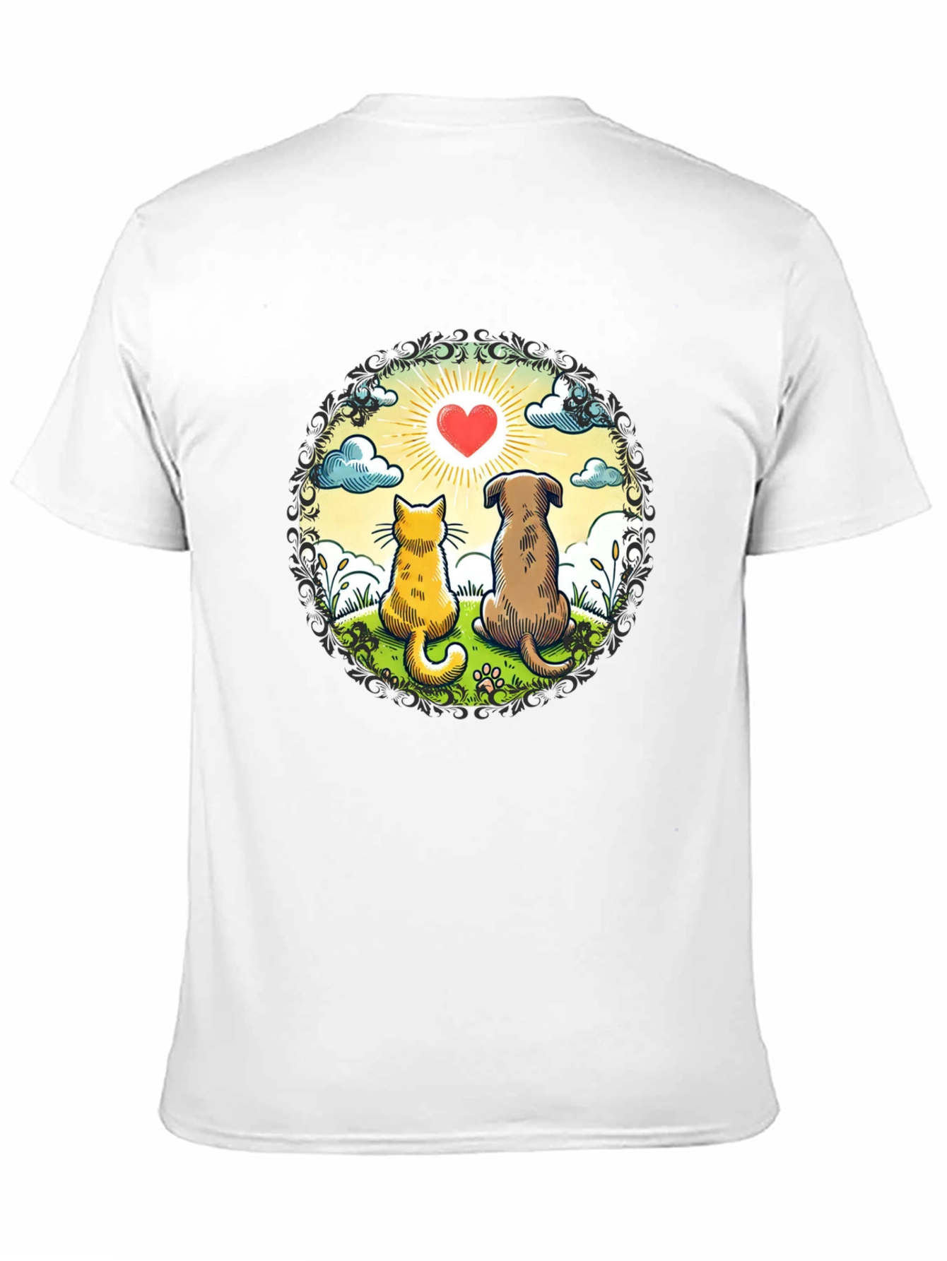 Heartwarming Cat & Dog Love T-Shirt
