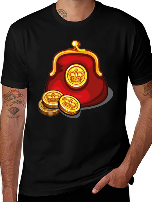 Funny Cartoon Coin Purse Black T-Shirt