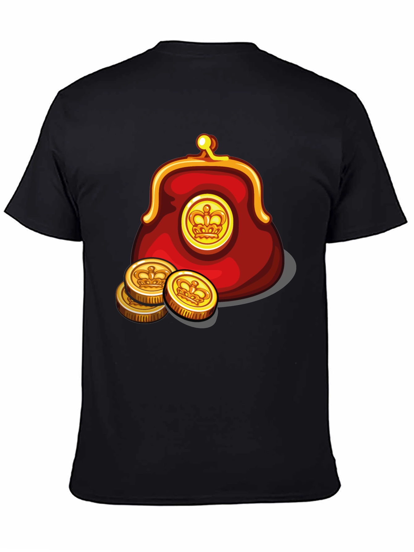 Funny Cartoon Coin Purse Black T-Shirt