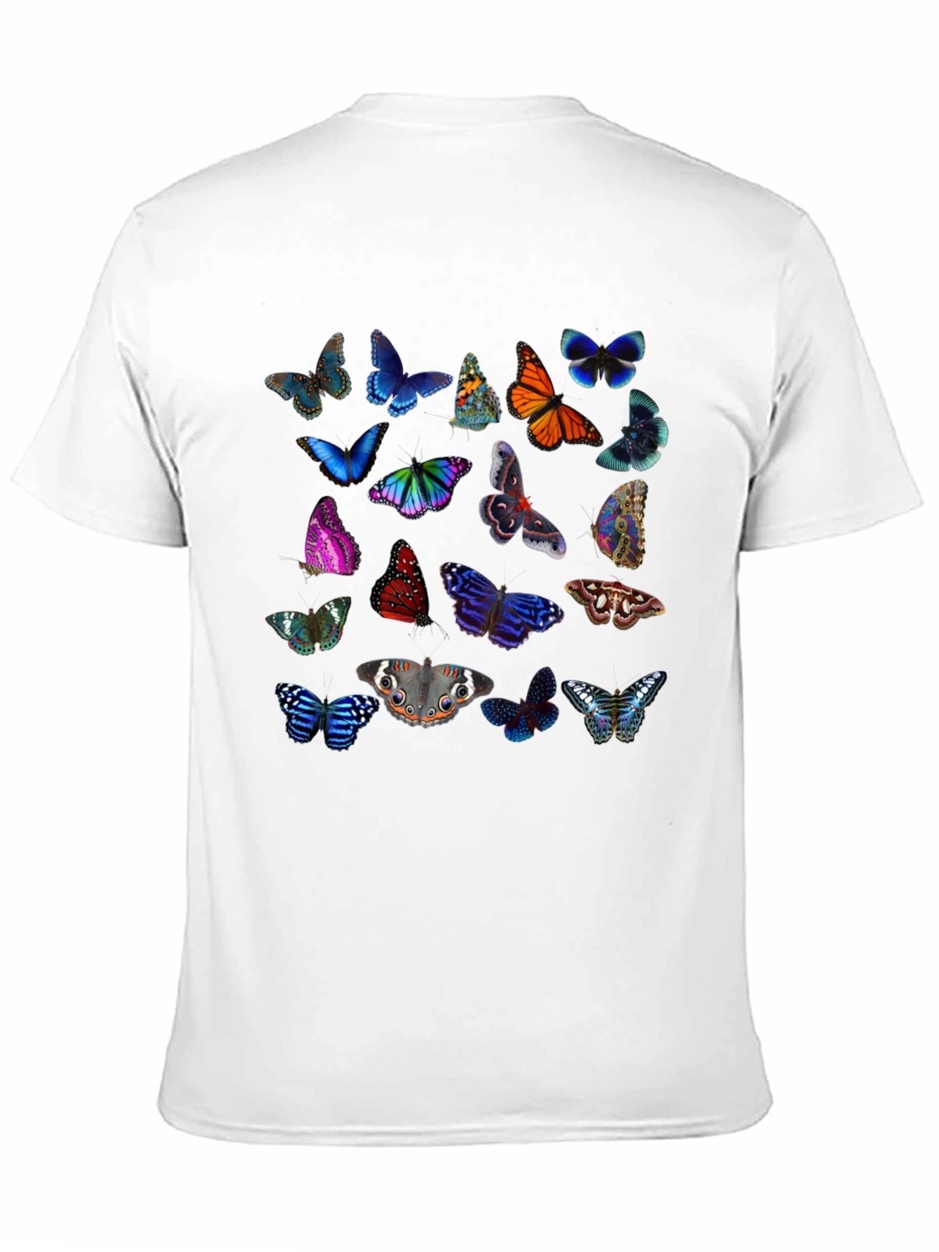Butterfly Print Crew Neck Short Sleeve T-Shirt