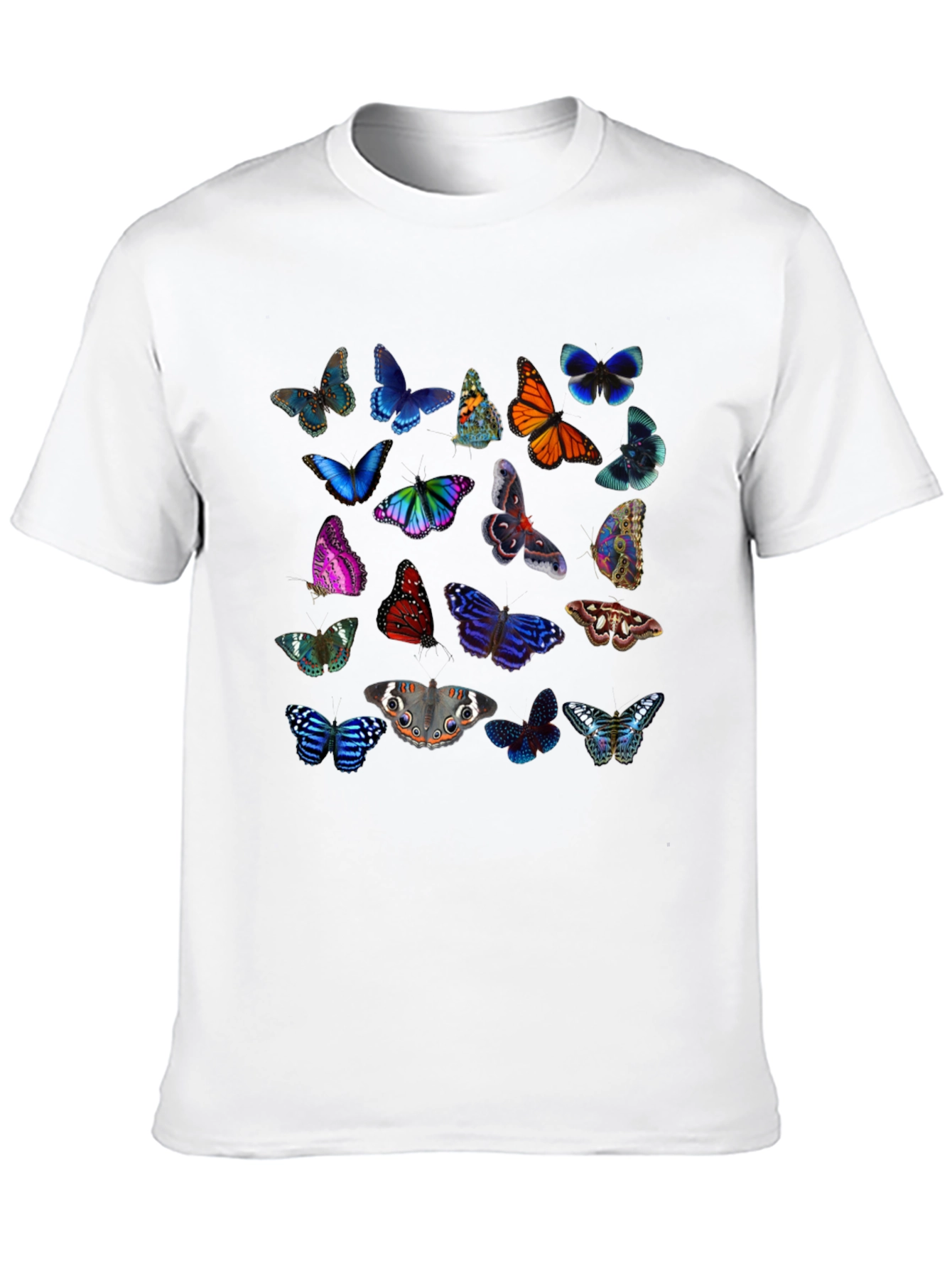 Butterfly Print Crew Neck Short Sleeve T-Shirt
