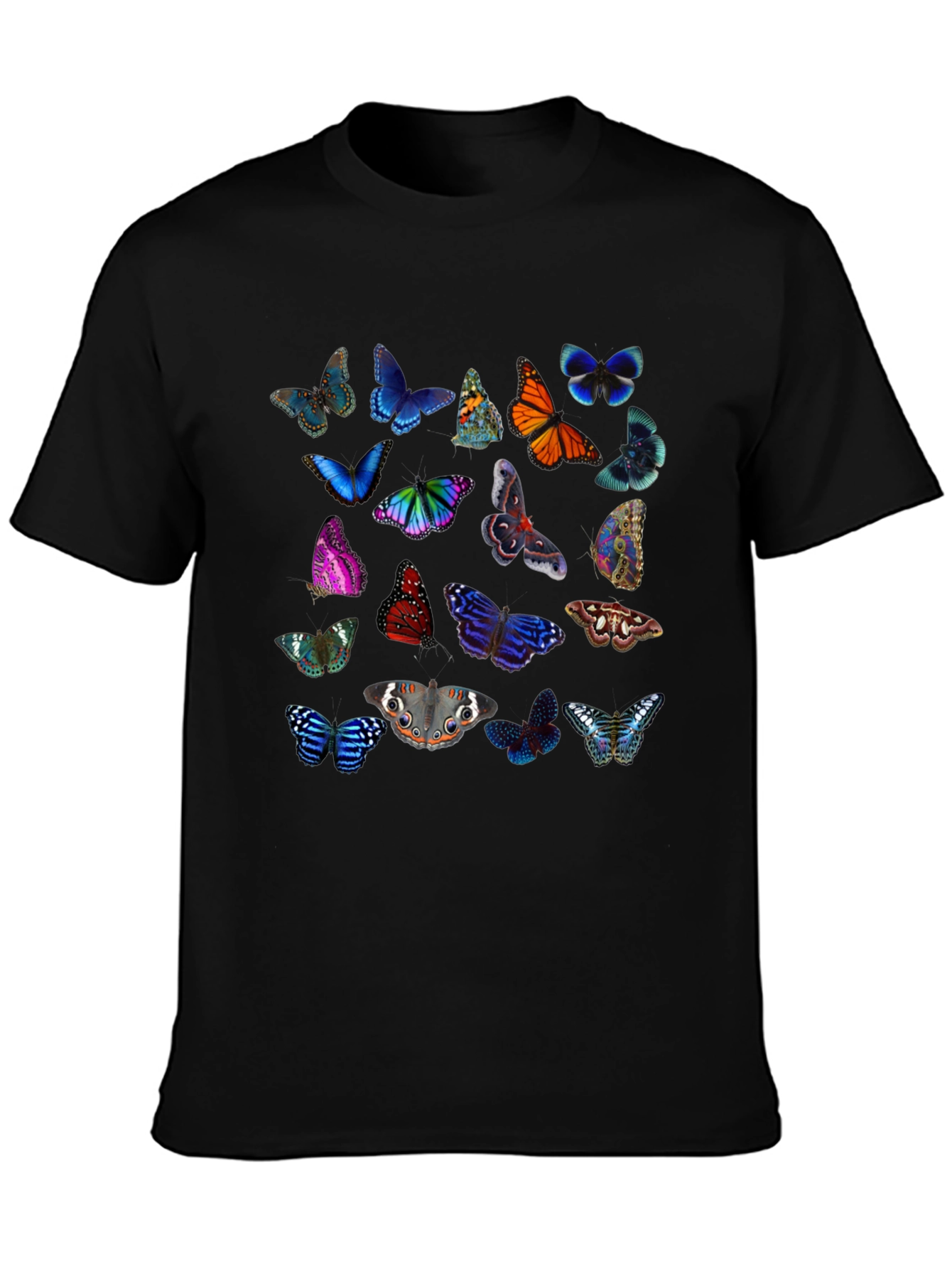Butterfly Print Crew Neck Short Sleeve T-Shirt