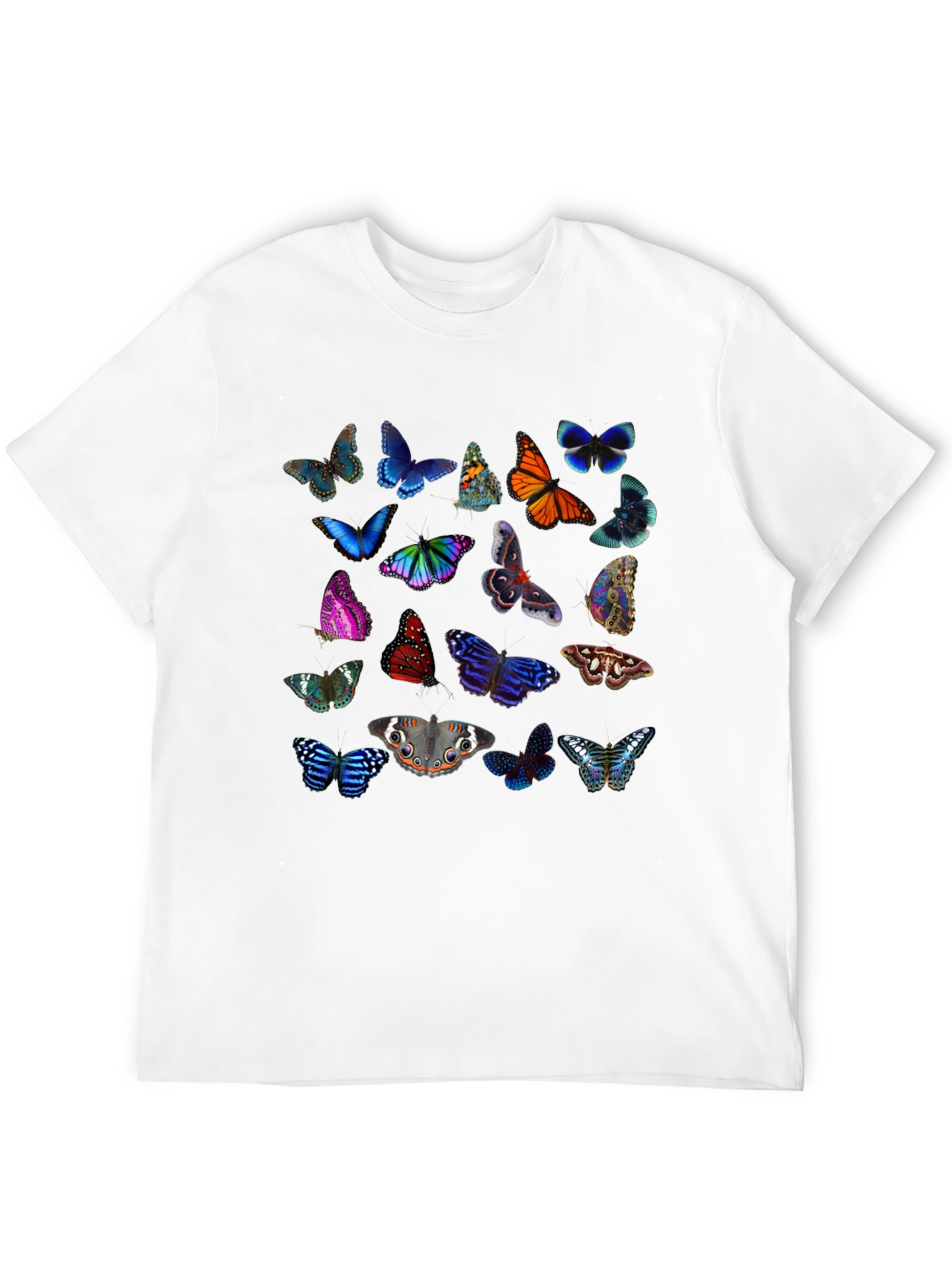 Butterfly Print Crew Neck Short Sleeve T-Shirt