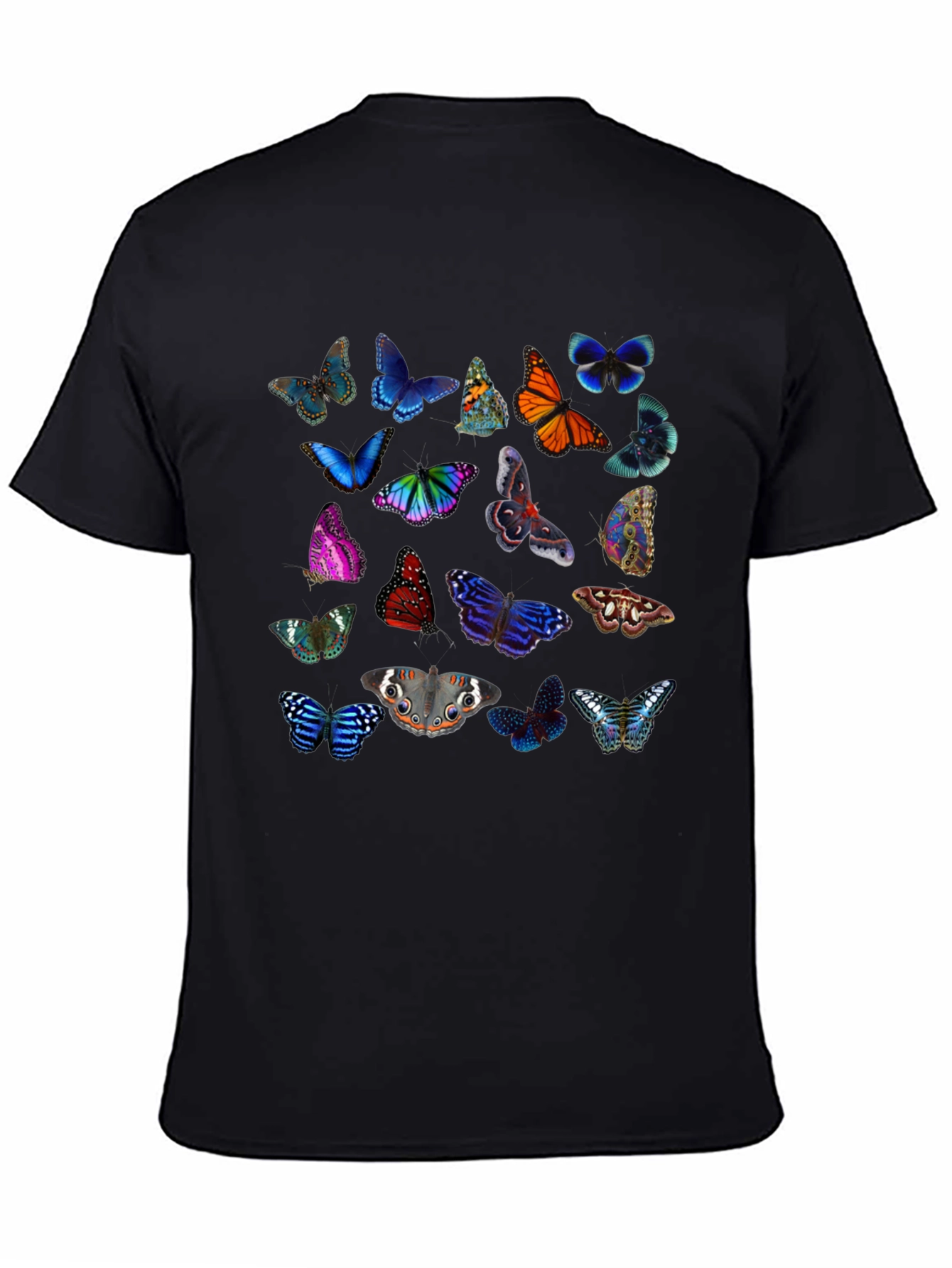 Butterfly Print Crew Neck Short Sleeve T-Shirt