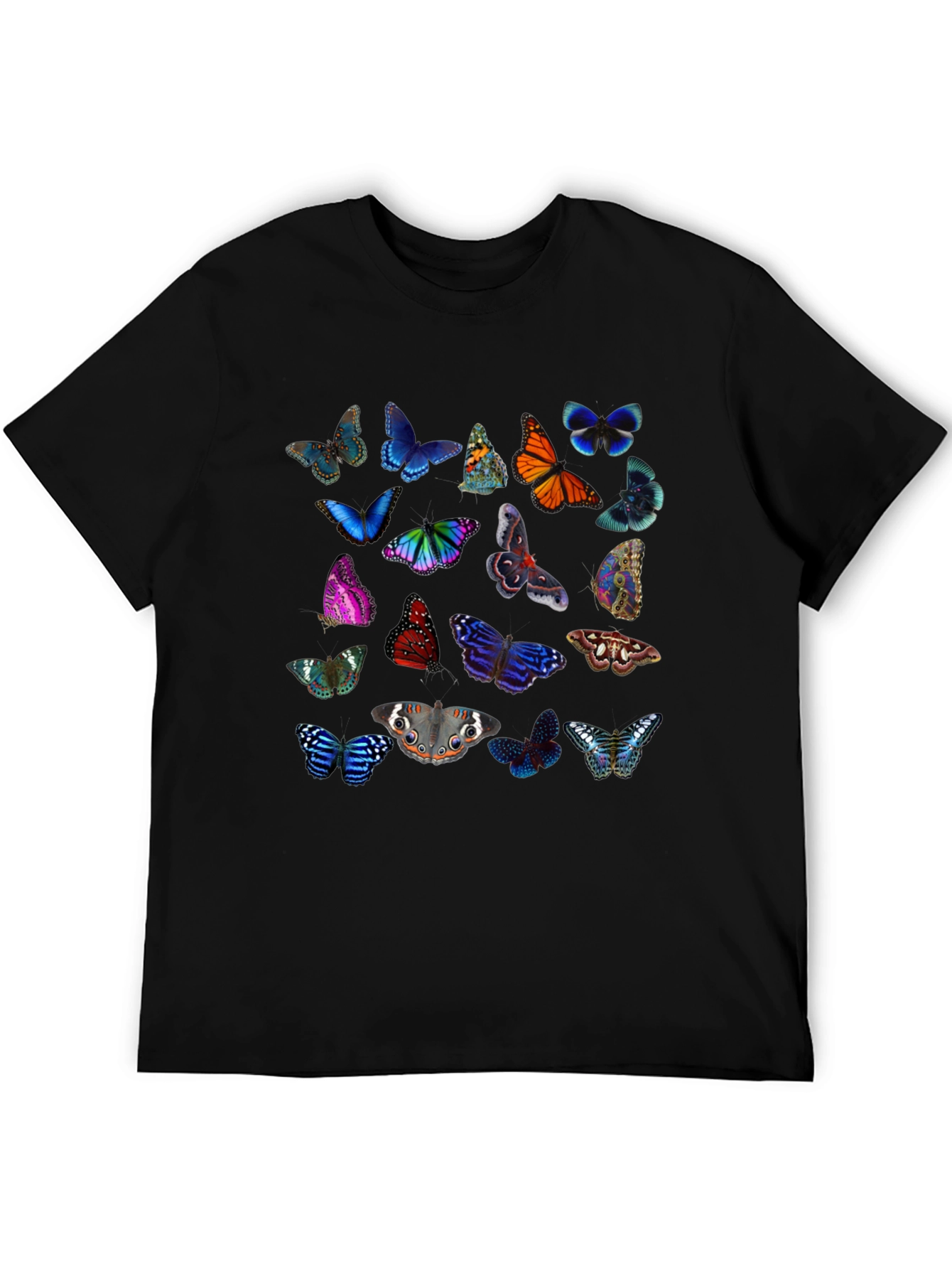 Butterfly Print Crew Neck Short Sleeve T-Shirt