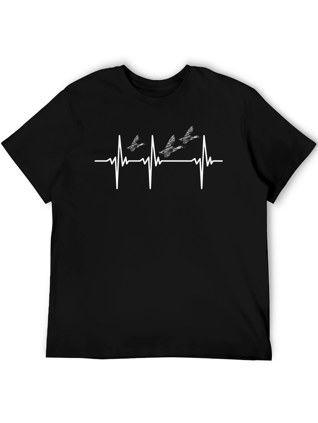 Duck Heartbeat T-Shirt - Black Cotton Tee