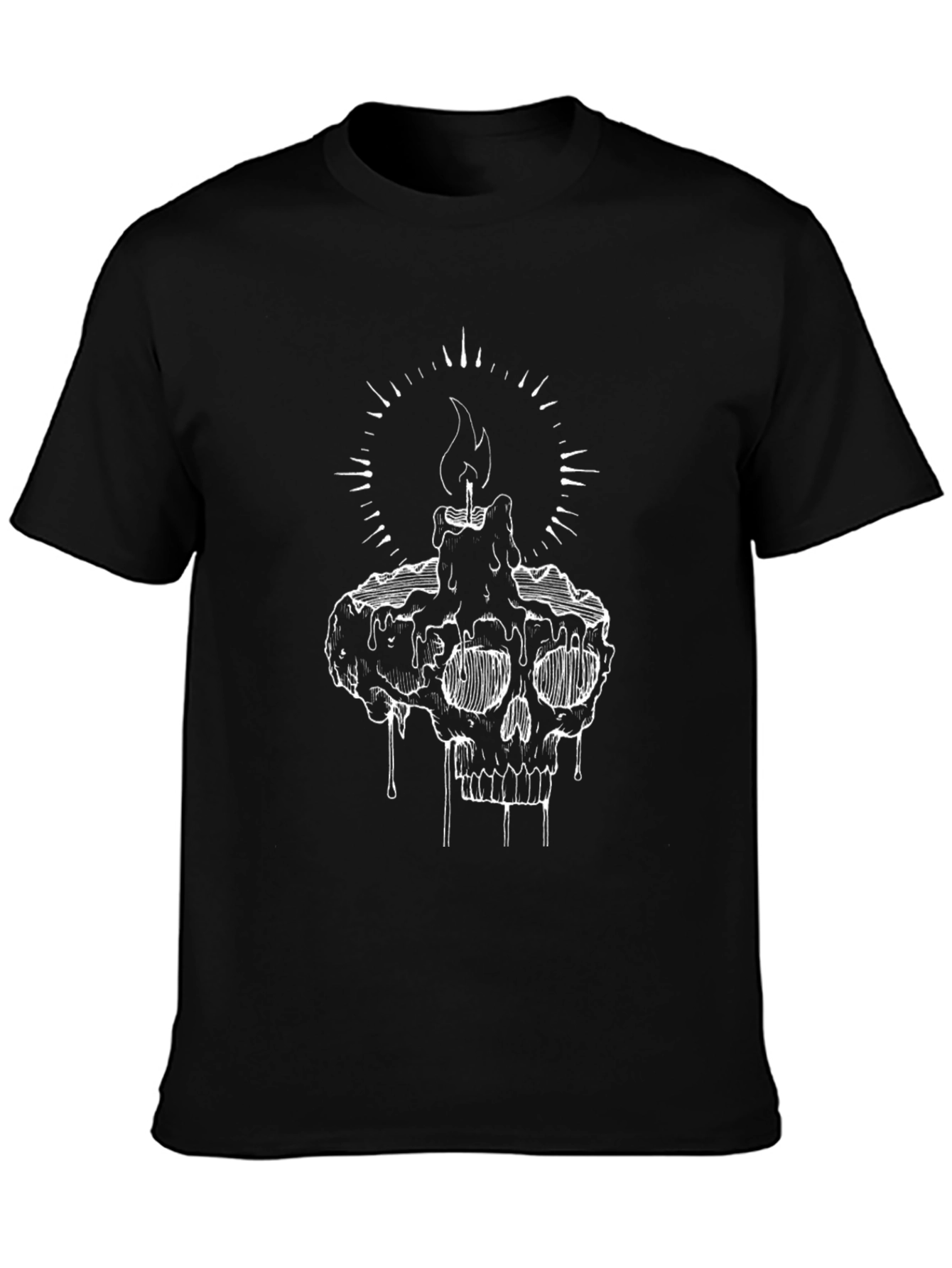 Skull Candle Graphic Tee - Black