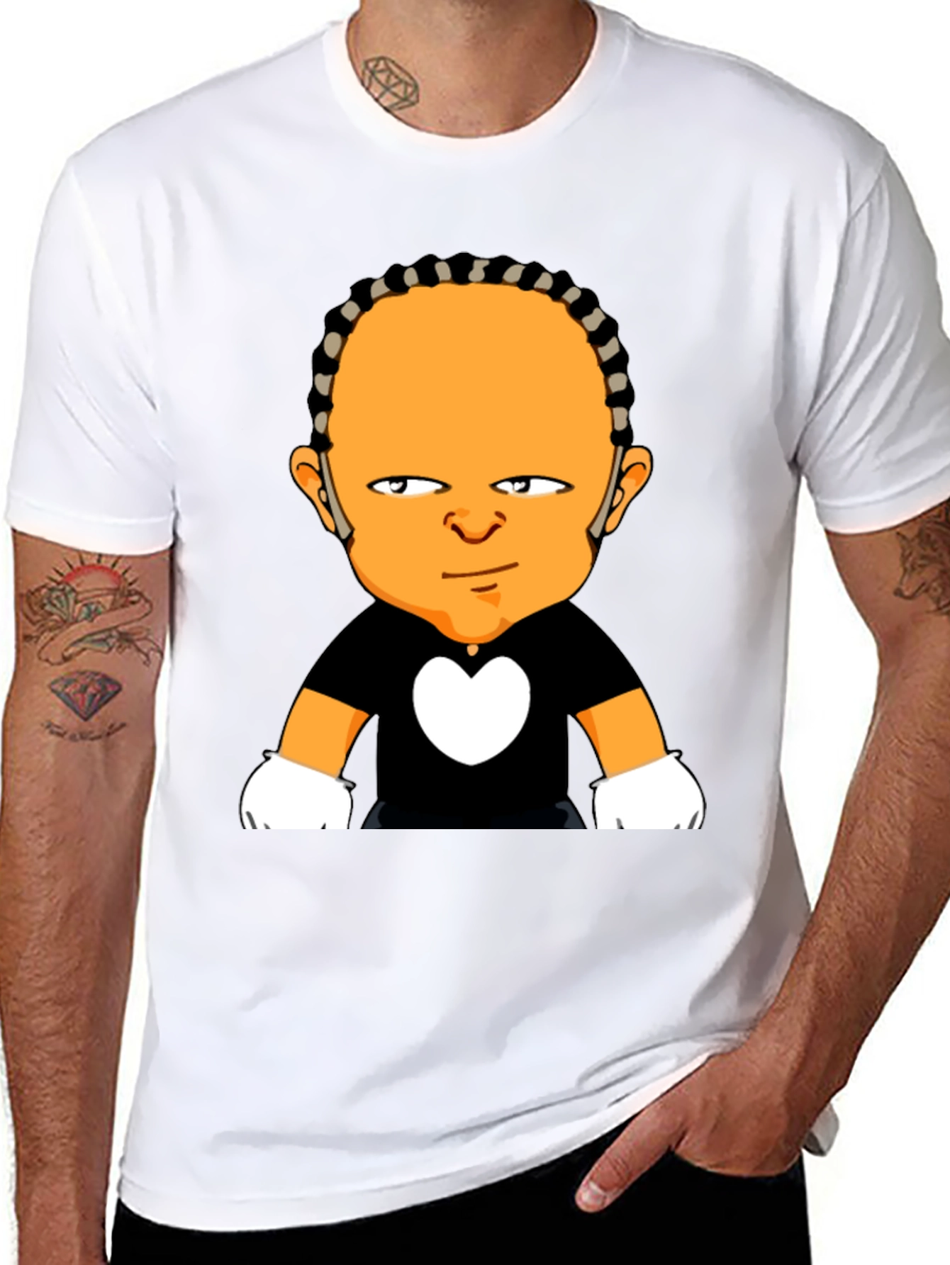 Cartoon Character Graphic Black T-Shirt