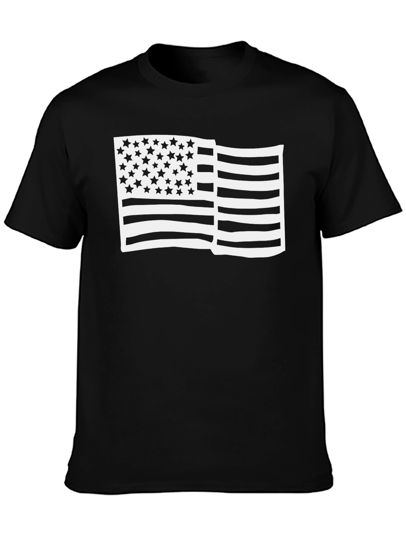 American Flag Graphic Tee - Black