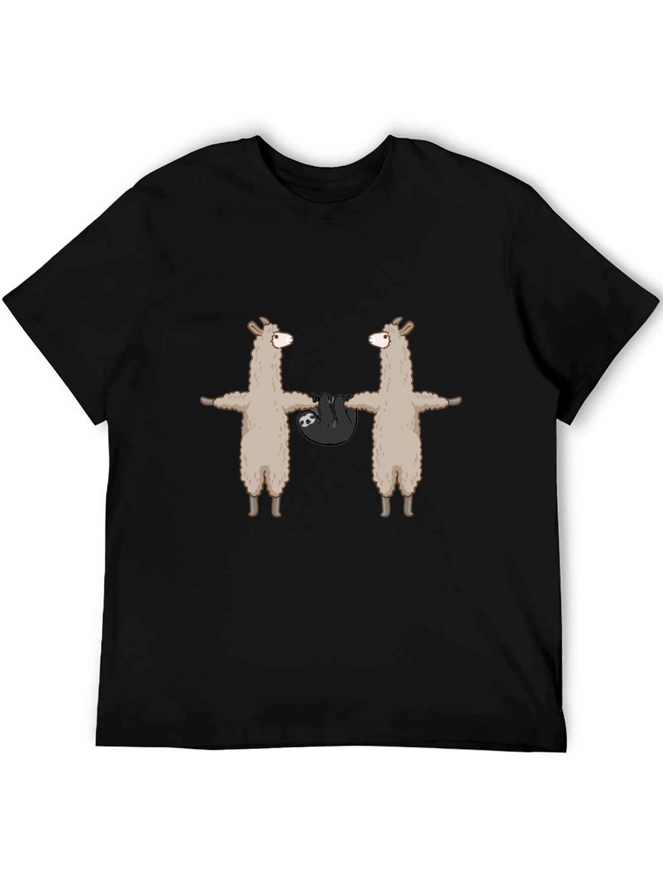 Llama & Sloth Graphic Tee - Black
