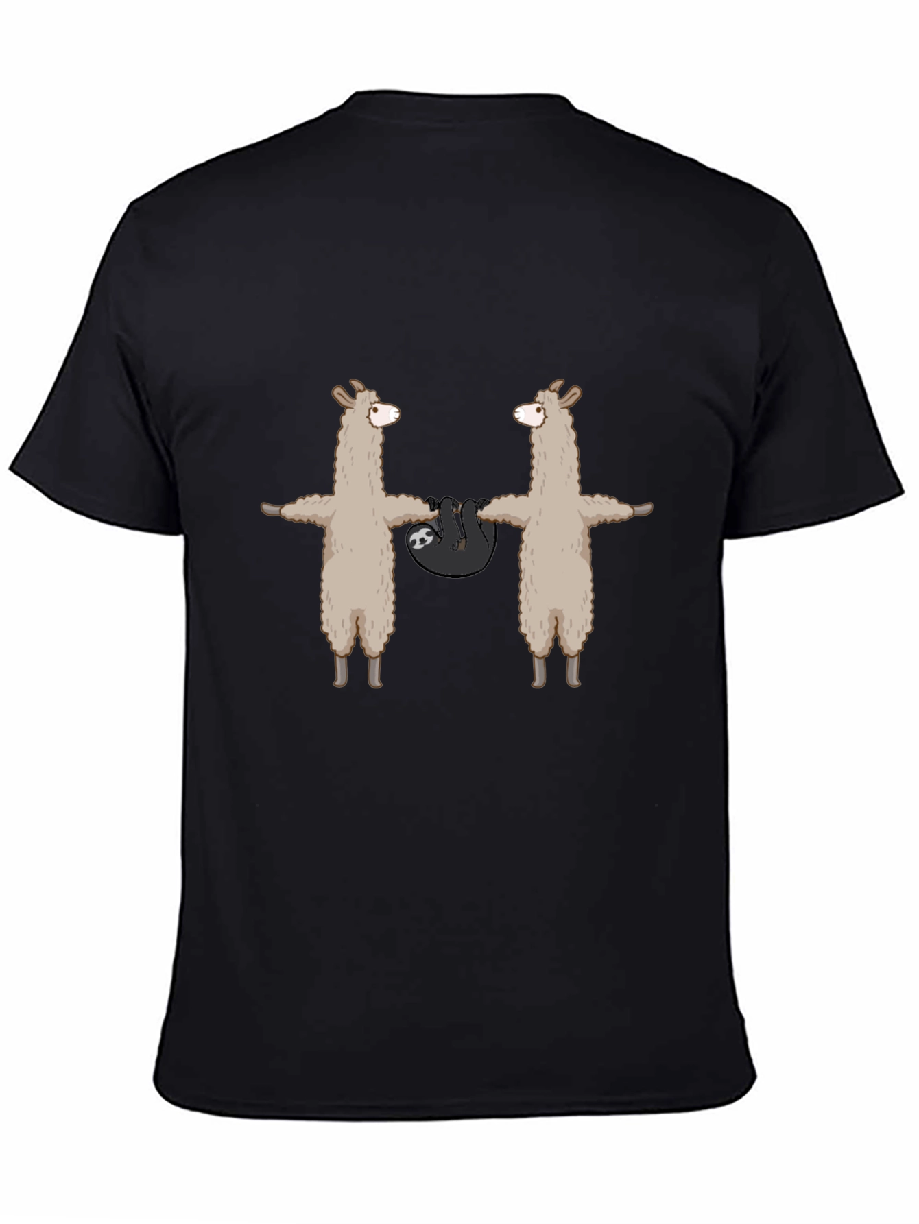 Llama & Sloth Graphic Tee - Black