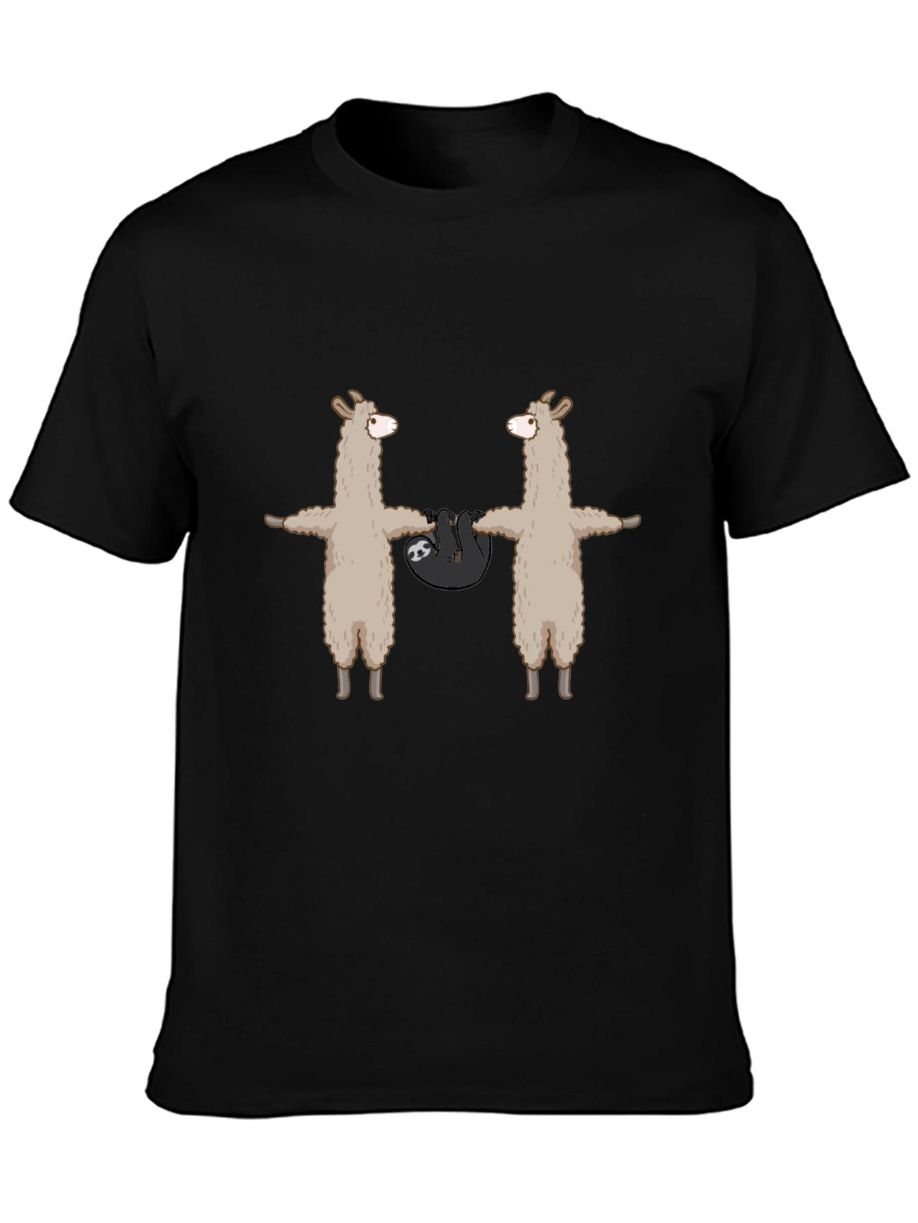 Llama & Sloth Graphic Tee - Black