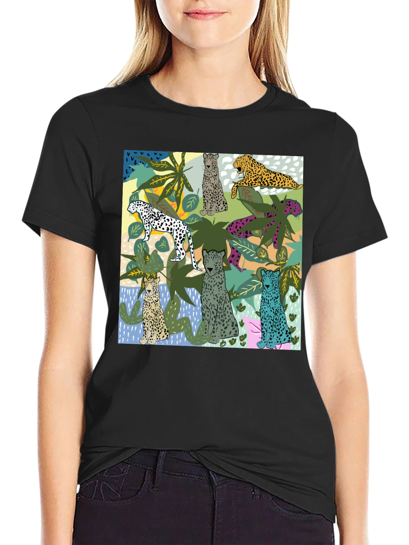 Jungle Cats Black T-Shirt