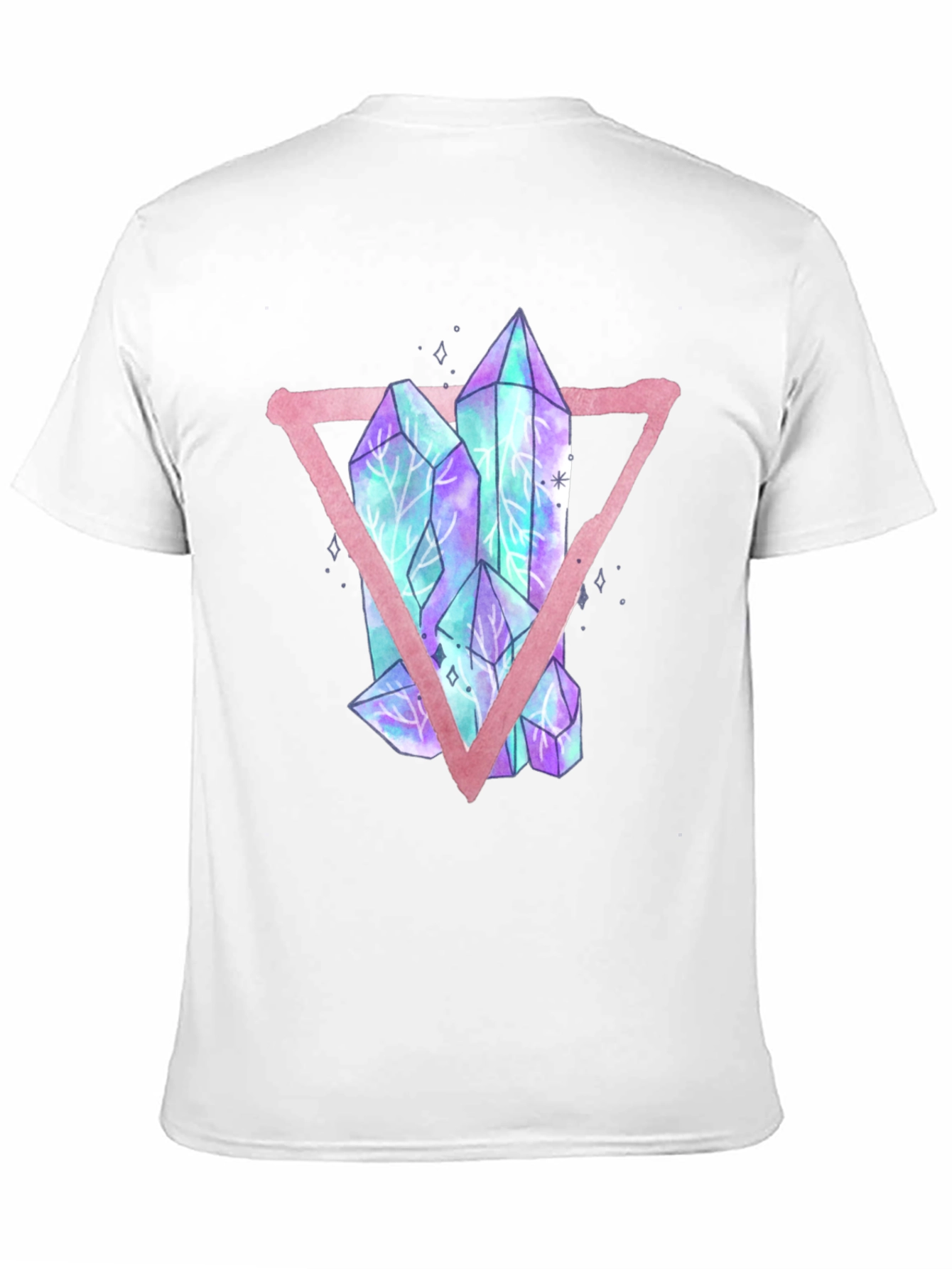 Crystals Triangle Graphic T-Shirt - Black