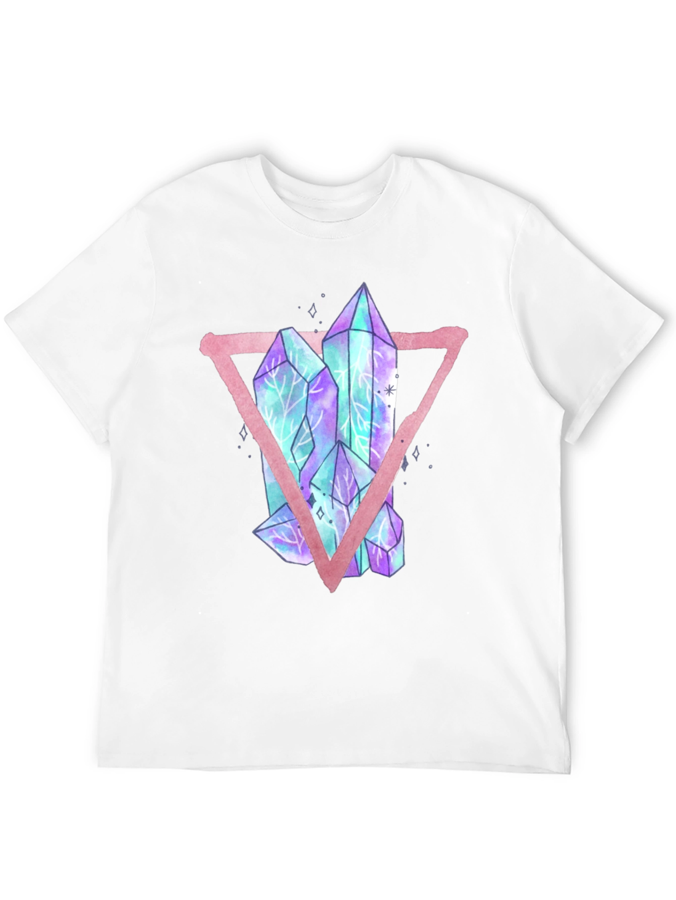 Crystals Triangle Graphic T-Shirt - Black