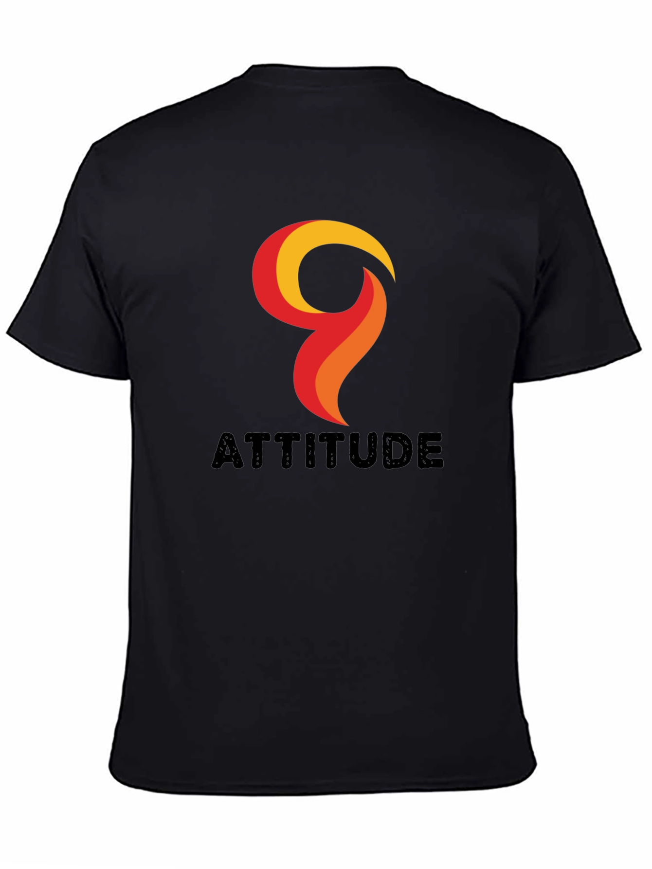 Attitude Graphic Print Mens Black T-Shirt