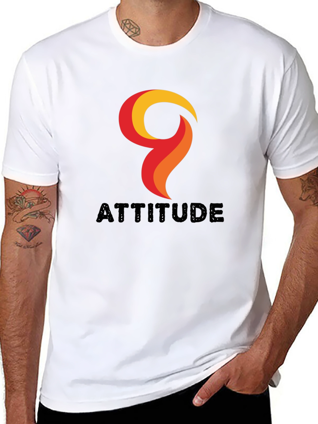 Attitude Graphic Print Mens Black T-Shirt