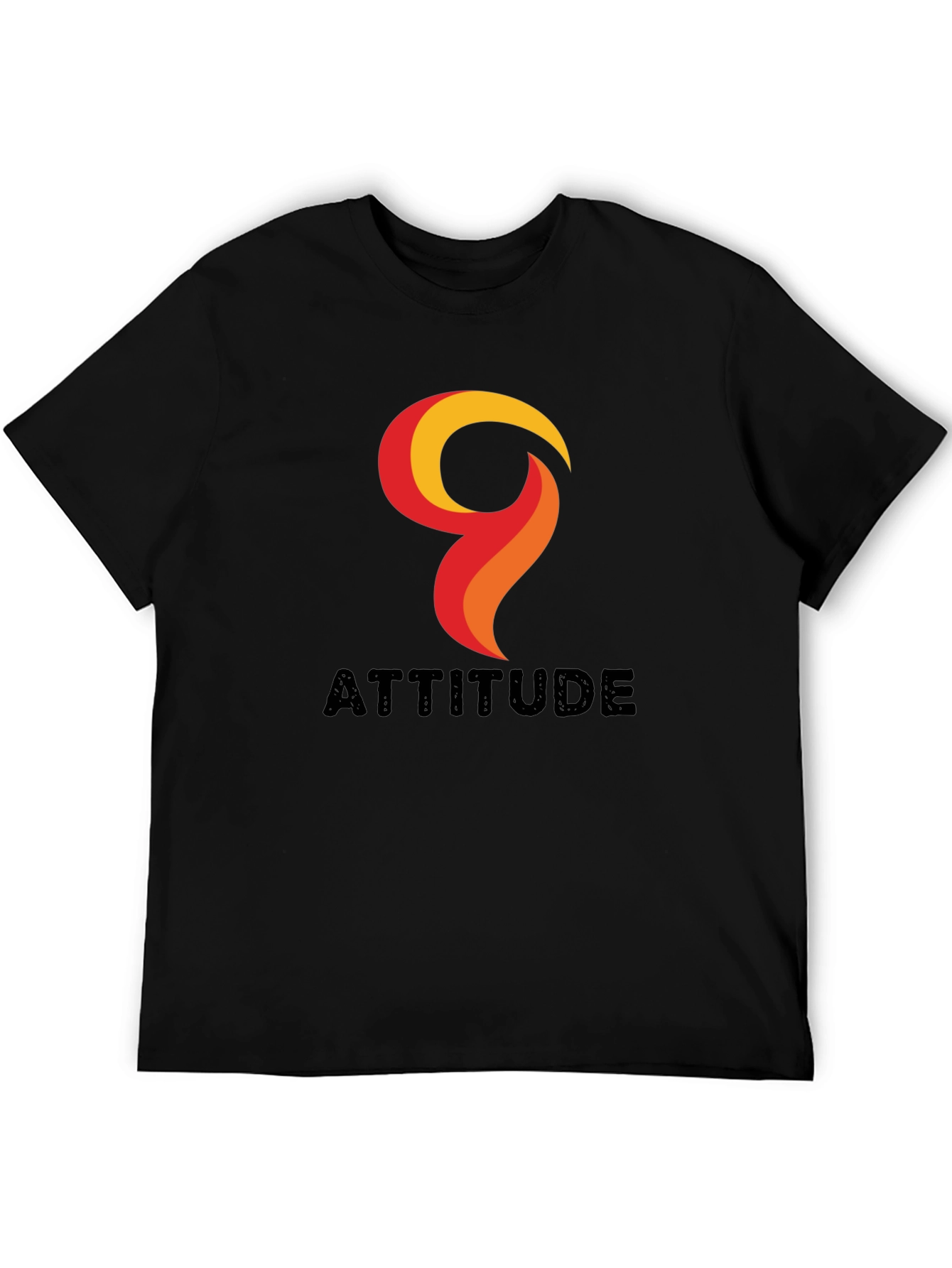 Attitude Graphic Print Mens Black T-Shirt