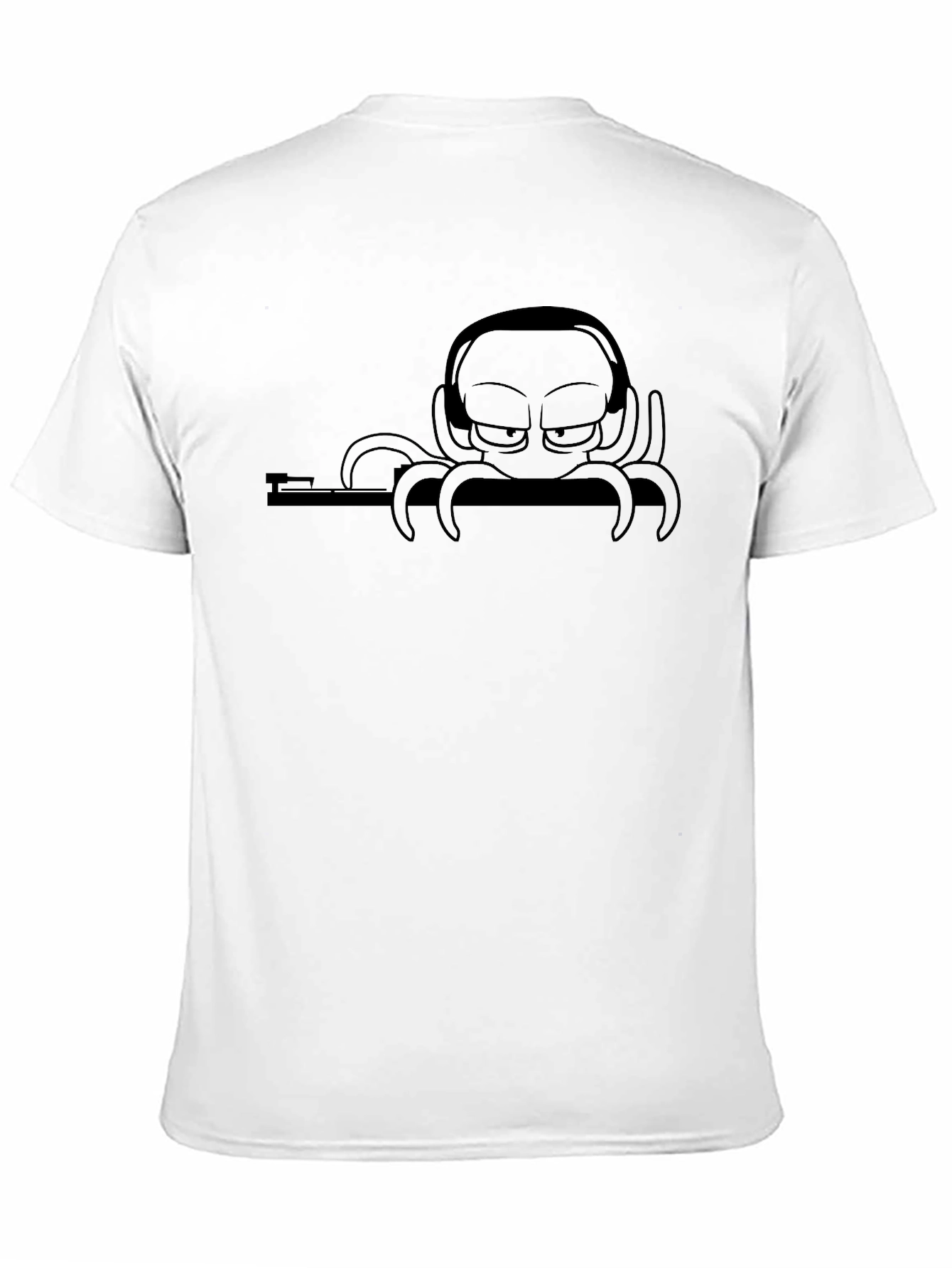 Cool Octopus DJ Graphic T-Shirt - Black Cotton Tee