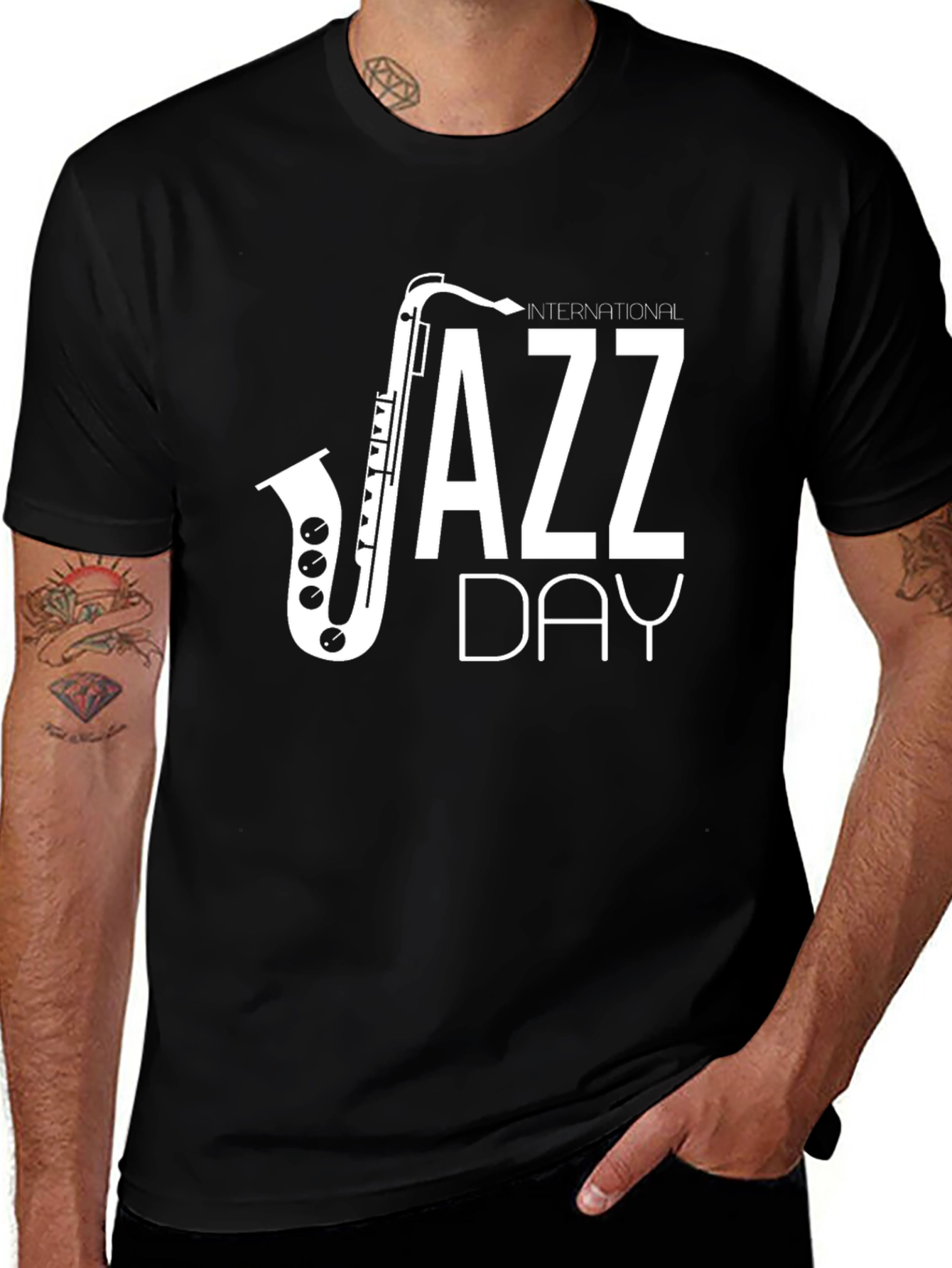 International Jazz Day Black Graphic T-Shirt