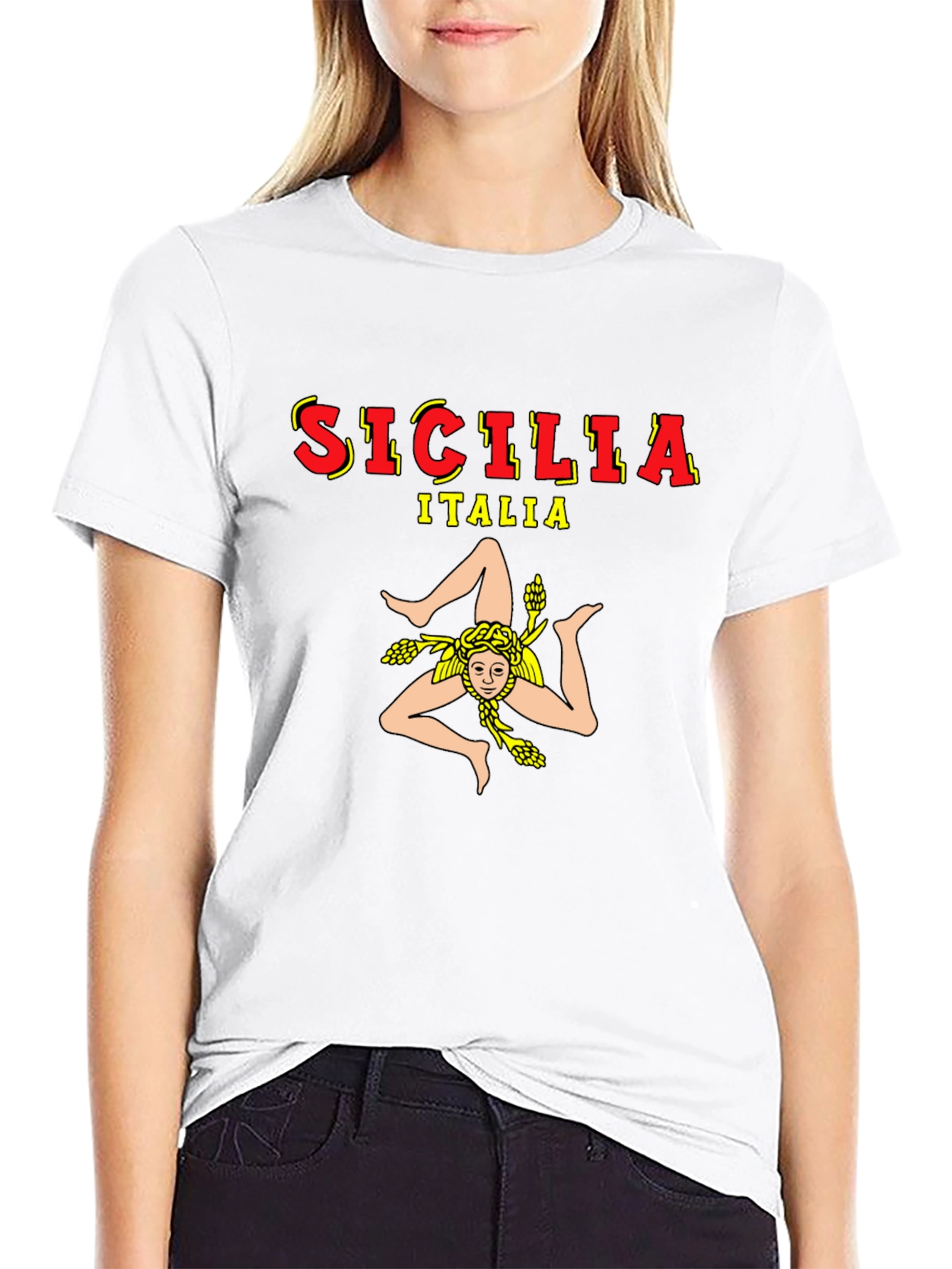 Sicilia Italia Graphic Tee - Black Cotton T-Shirt