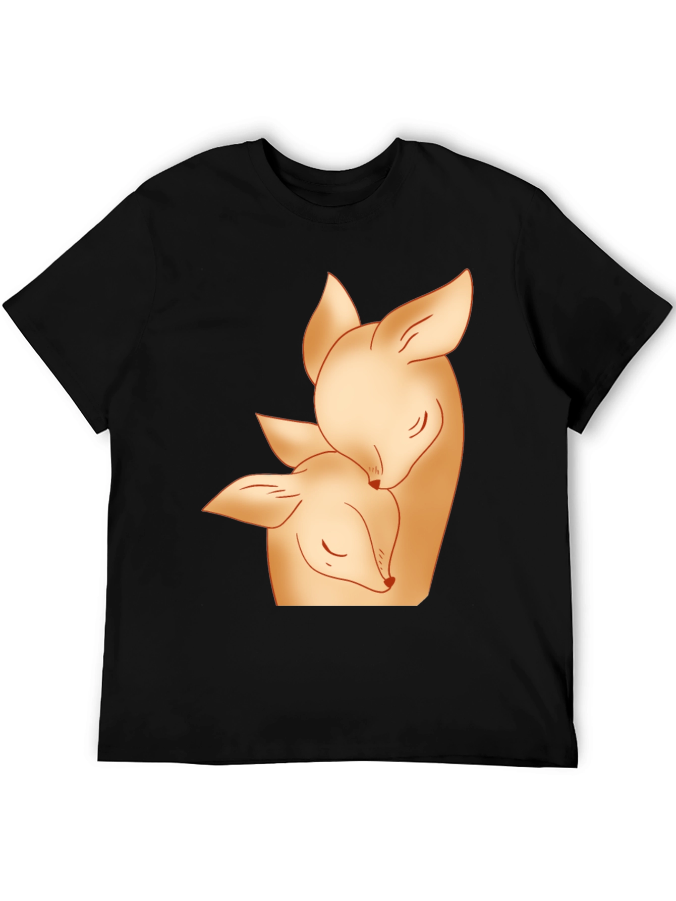 Deer Mom and Fawn Black Graphic Tee