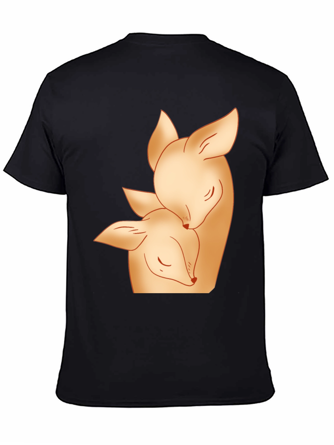 Deer Mom and Fawn Black Graphic Tee