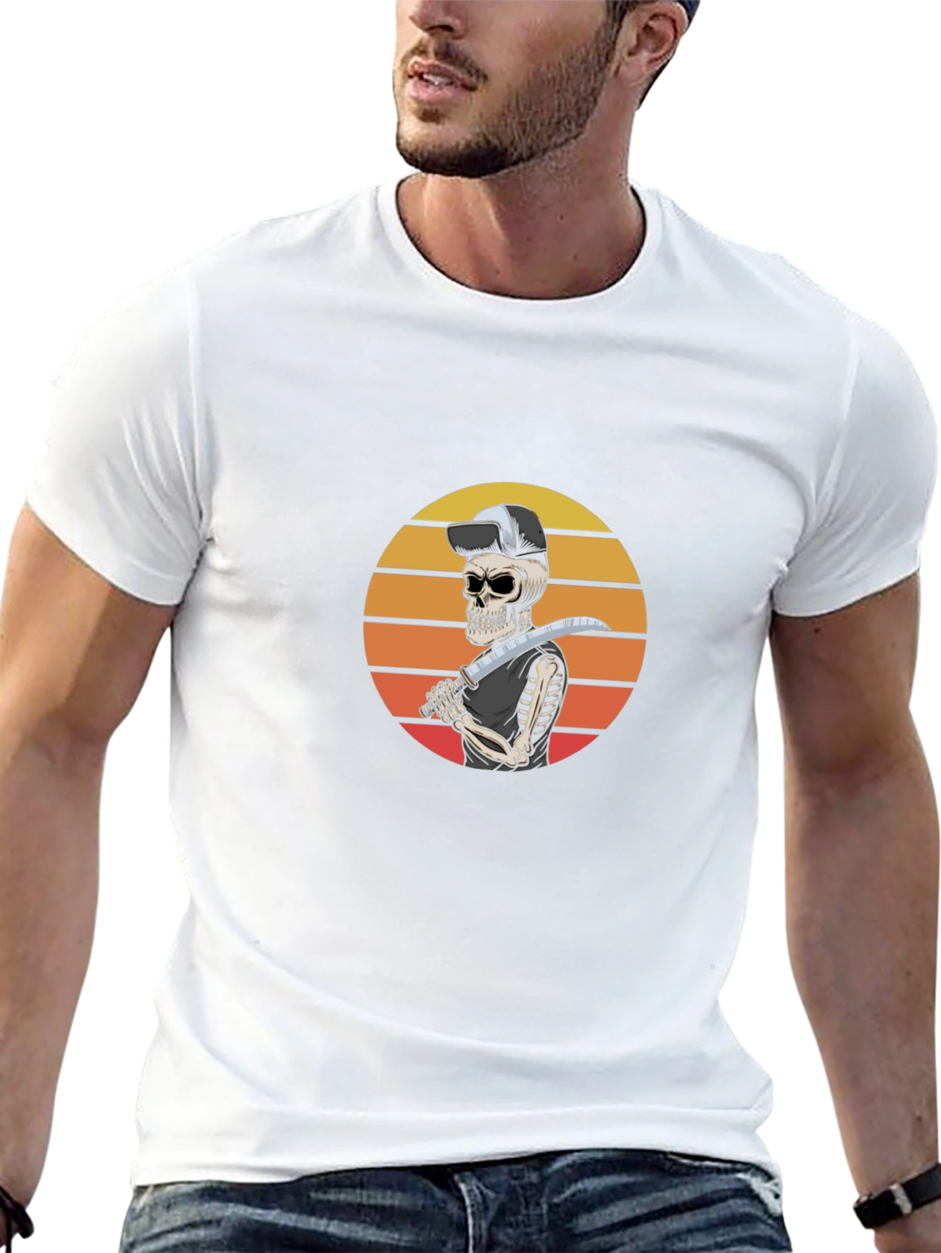 Sunset Skeleton Sword T-Shirt
