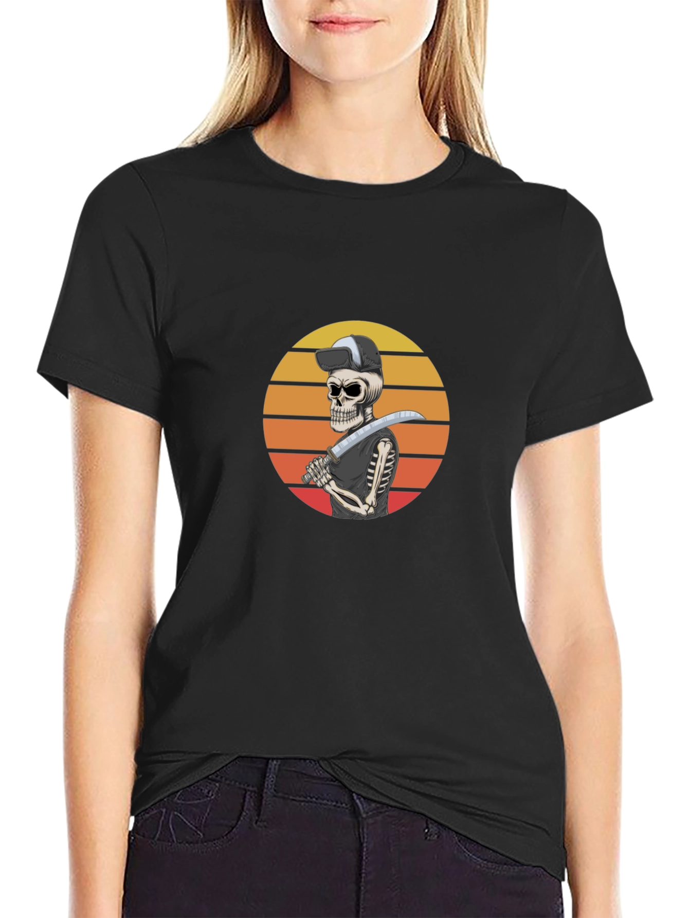 Sunset Skeleton Sword T-Shirt