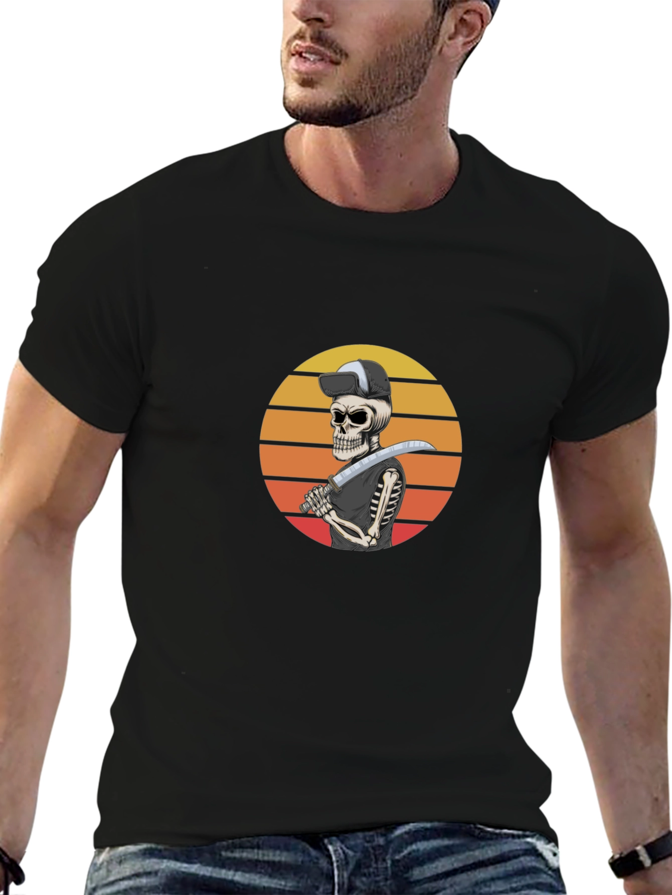 Sunset Skeleton Sword T-Shirt
