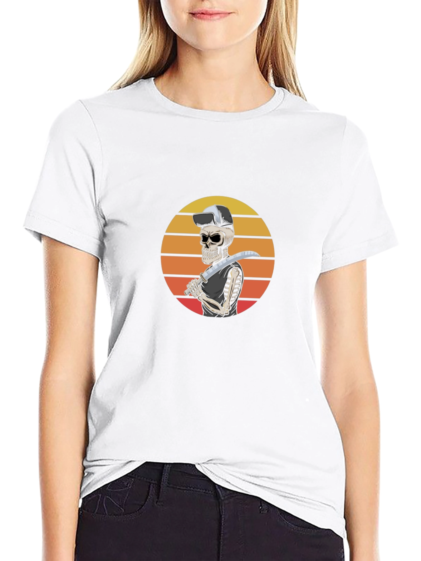 Sunset Skeleton Sword T-Shirt