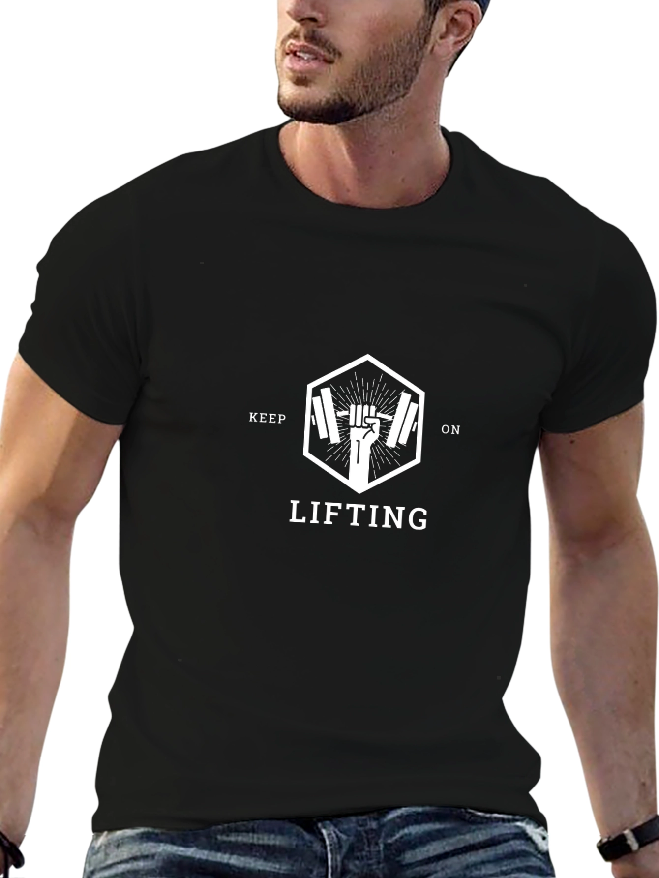Keep Lifting Graphic Tee - Black