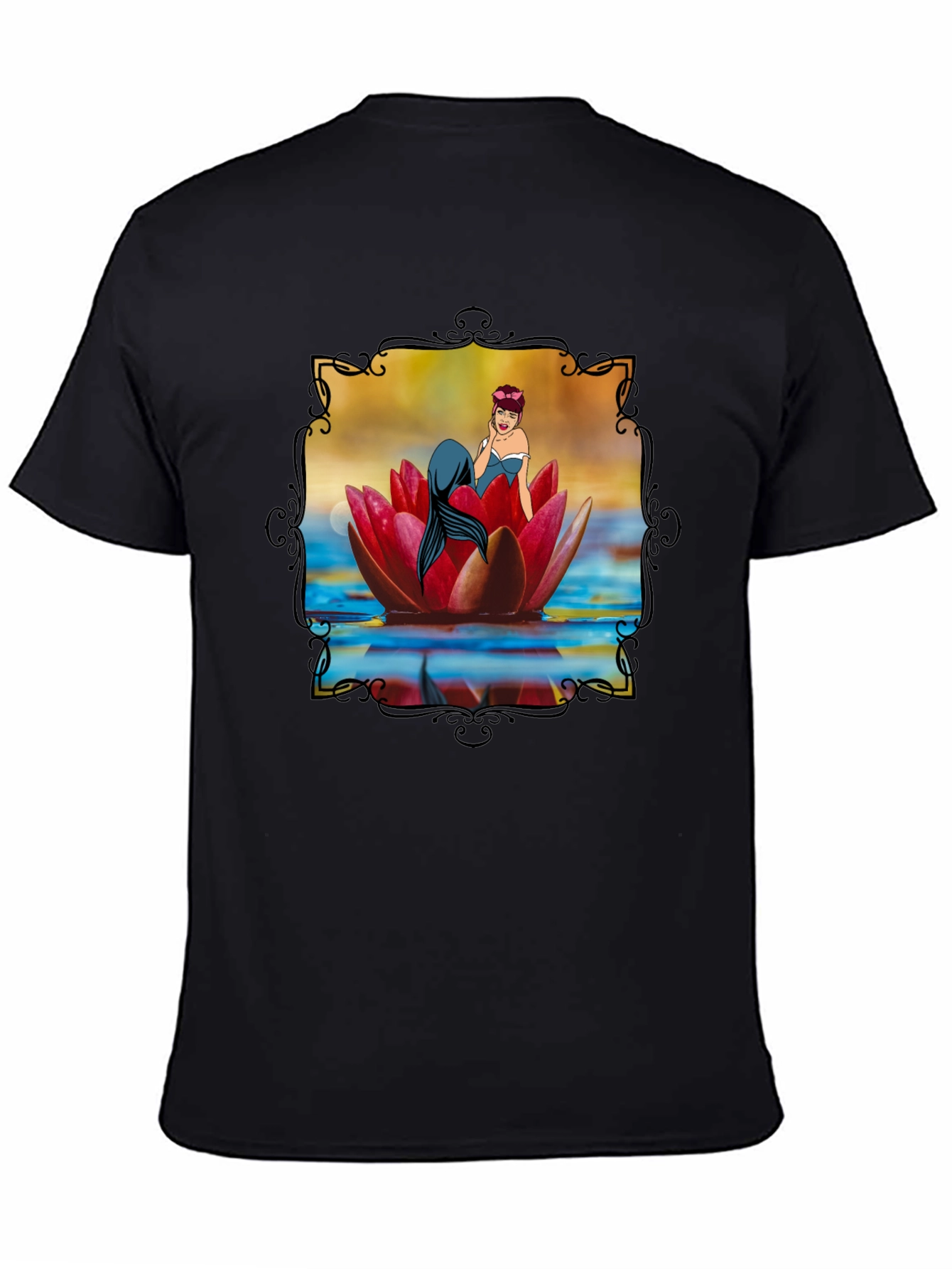 Mermaid on Lily Pad Graphic Tee - Unique Design