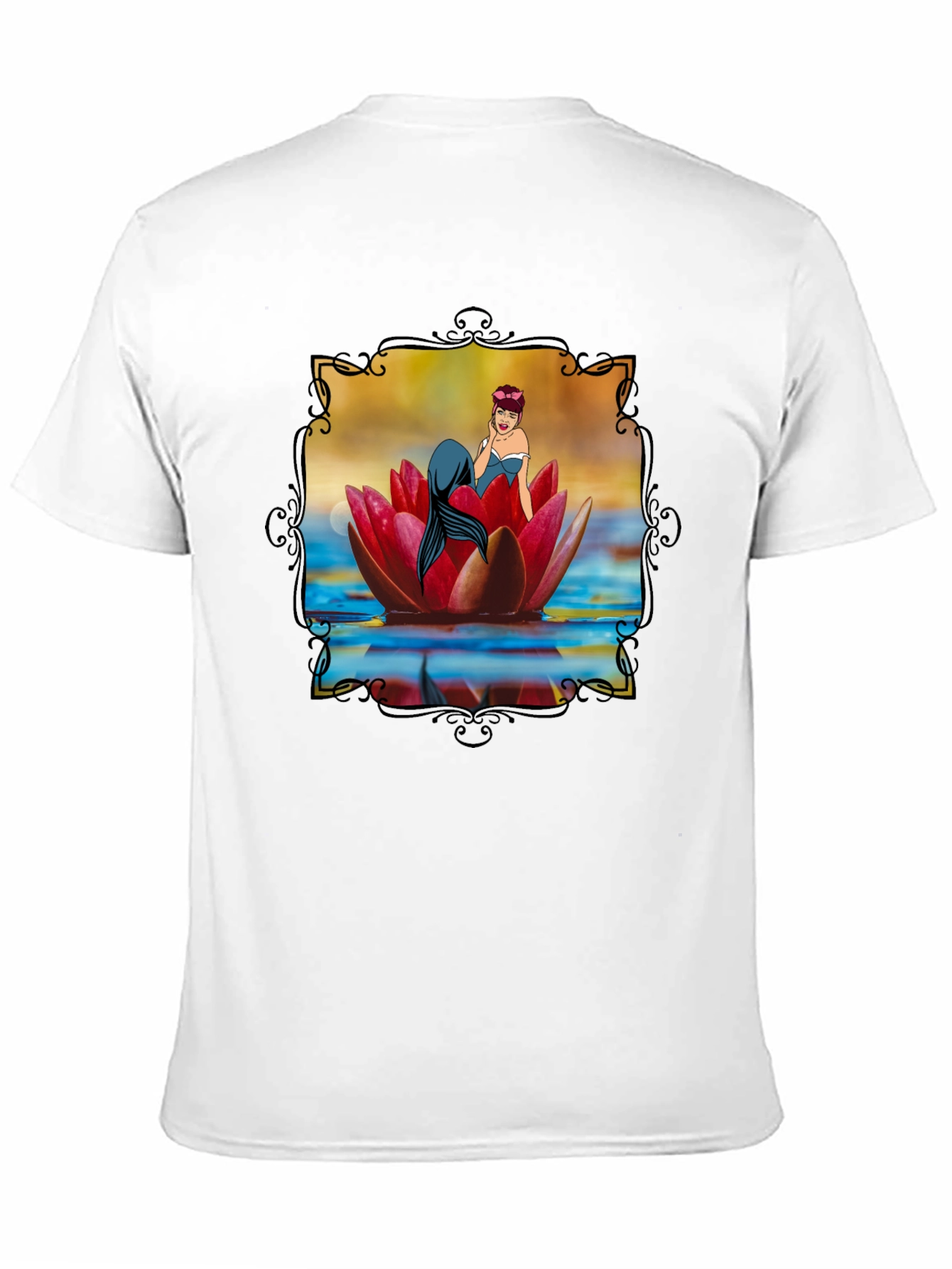 Mermaid on Lily Pad Graphic Tee - Unique Design