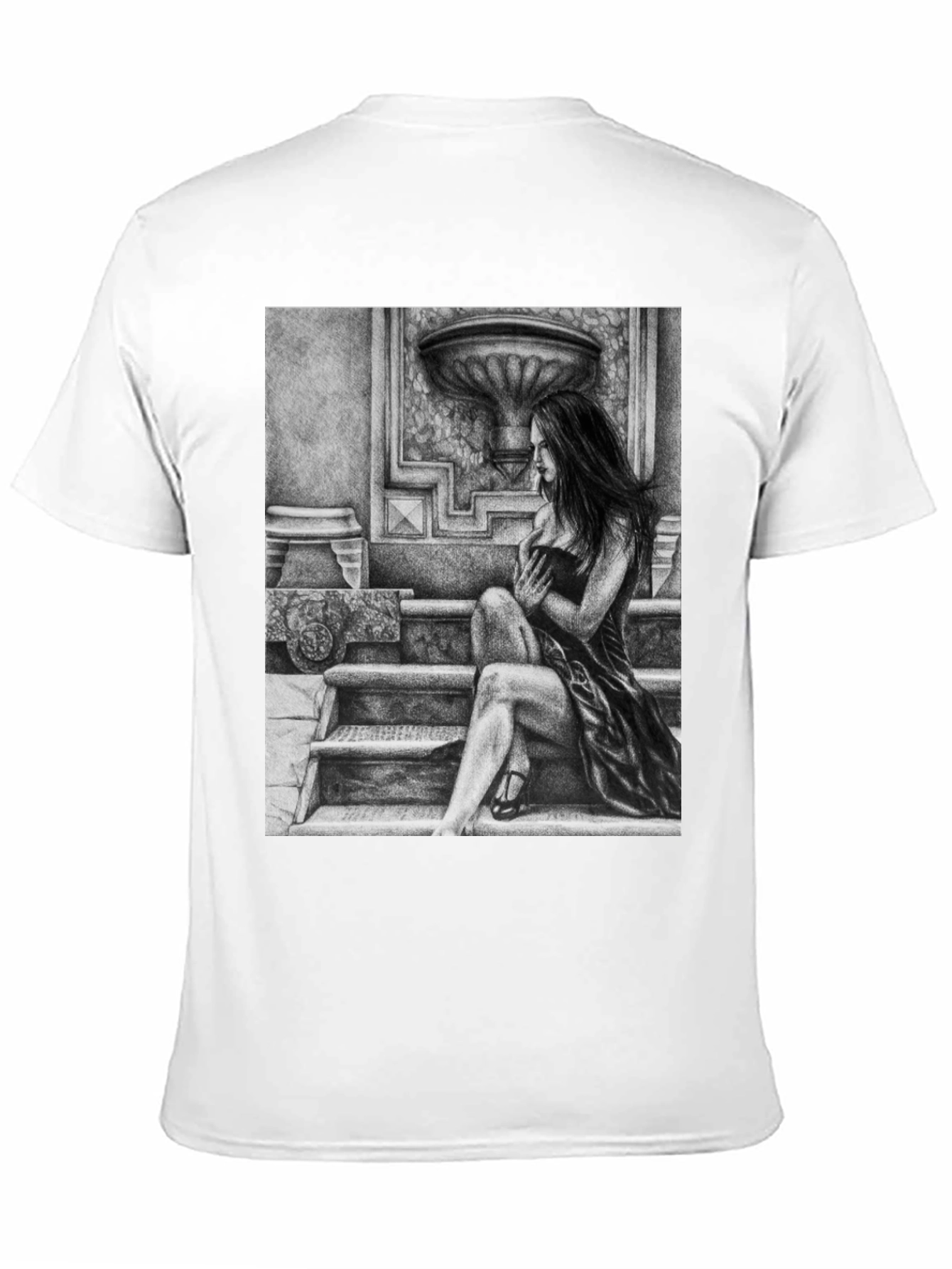 Elegant Woman Art Black T-Shirt