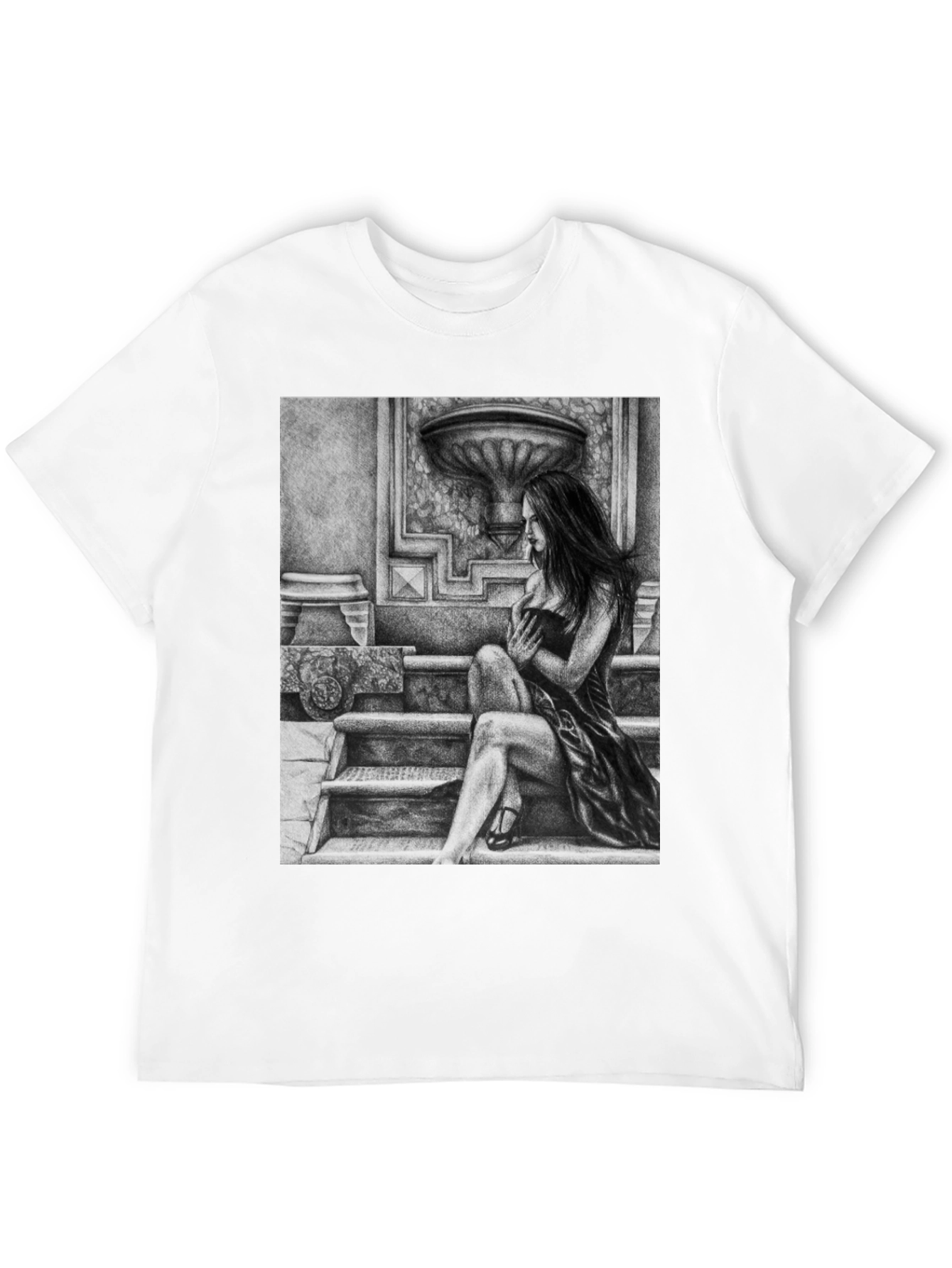 Elegant Woman Art Black T-Shirt