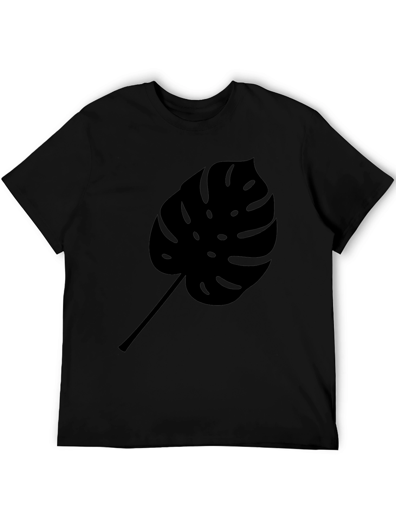 Monstera Leaf Graphic Black T-Shirt