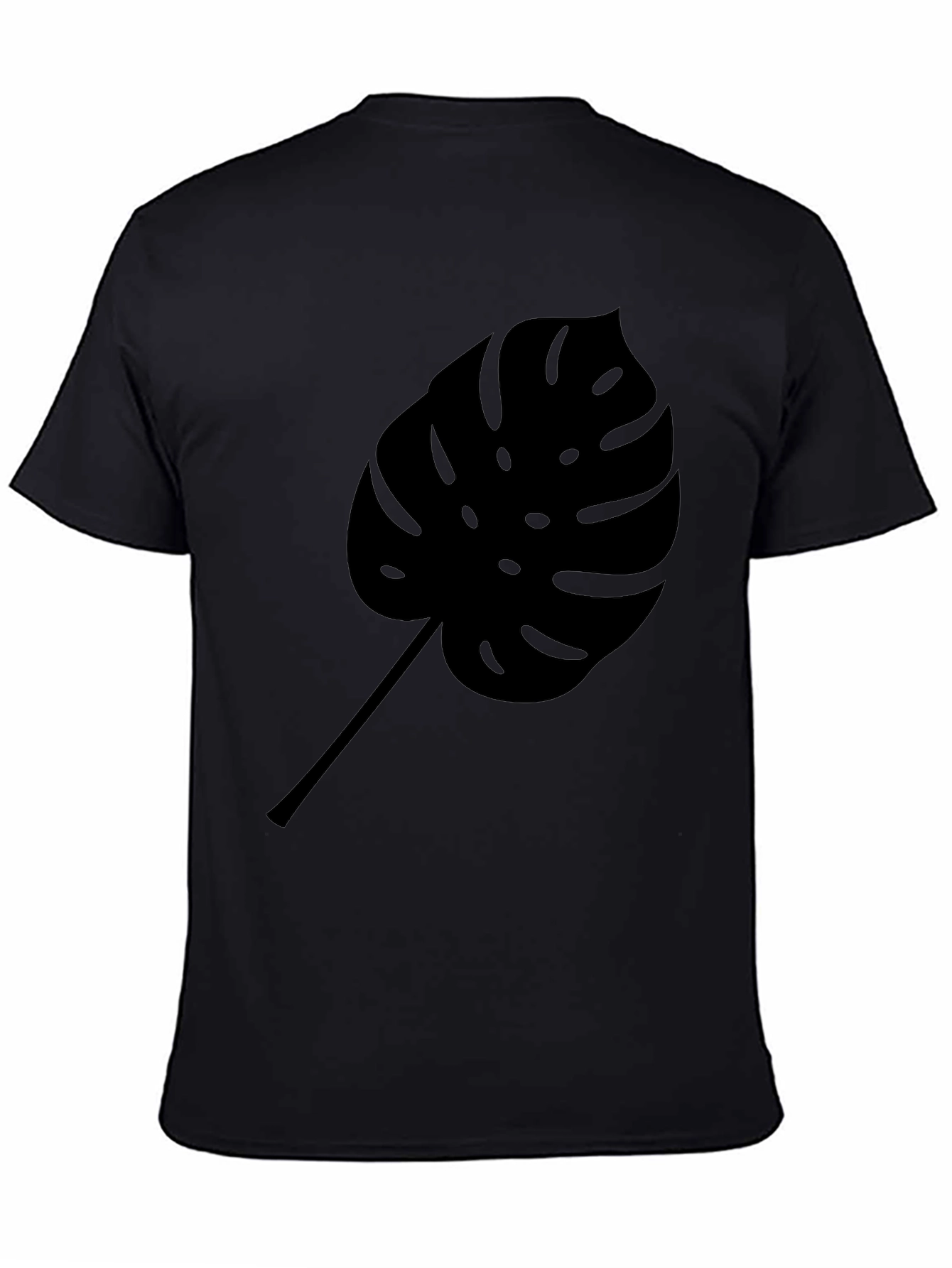 Monstera Leaf Graphic Black T-Shirt